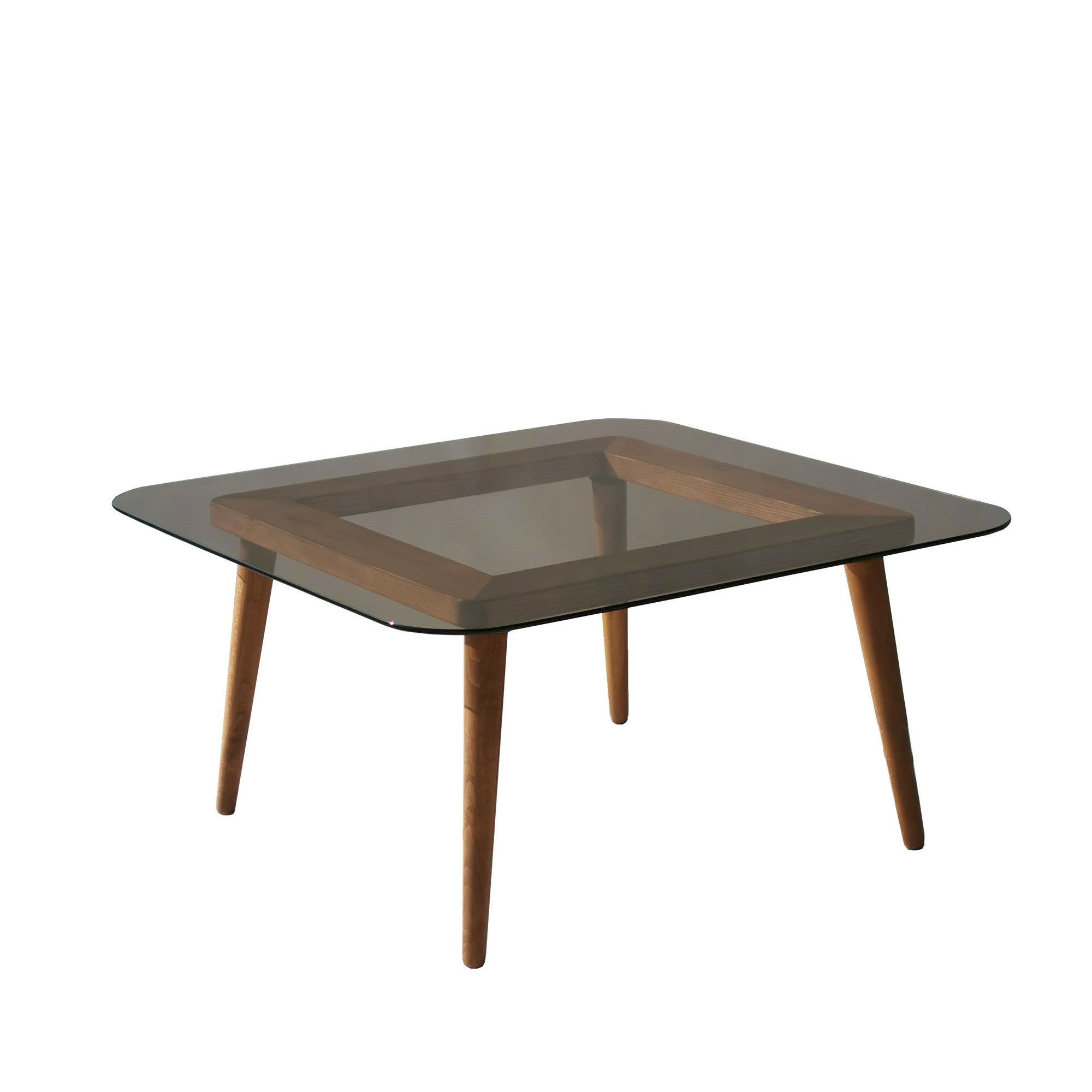 Eleganter Smart Sofatisch in Bronze von Hanah Home, gefertigt aus robustem Kiefernholz und modernem Glas, ideal für stilvolle Wohnräume.