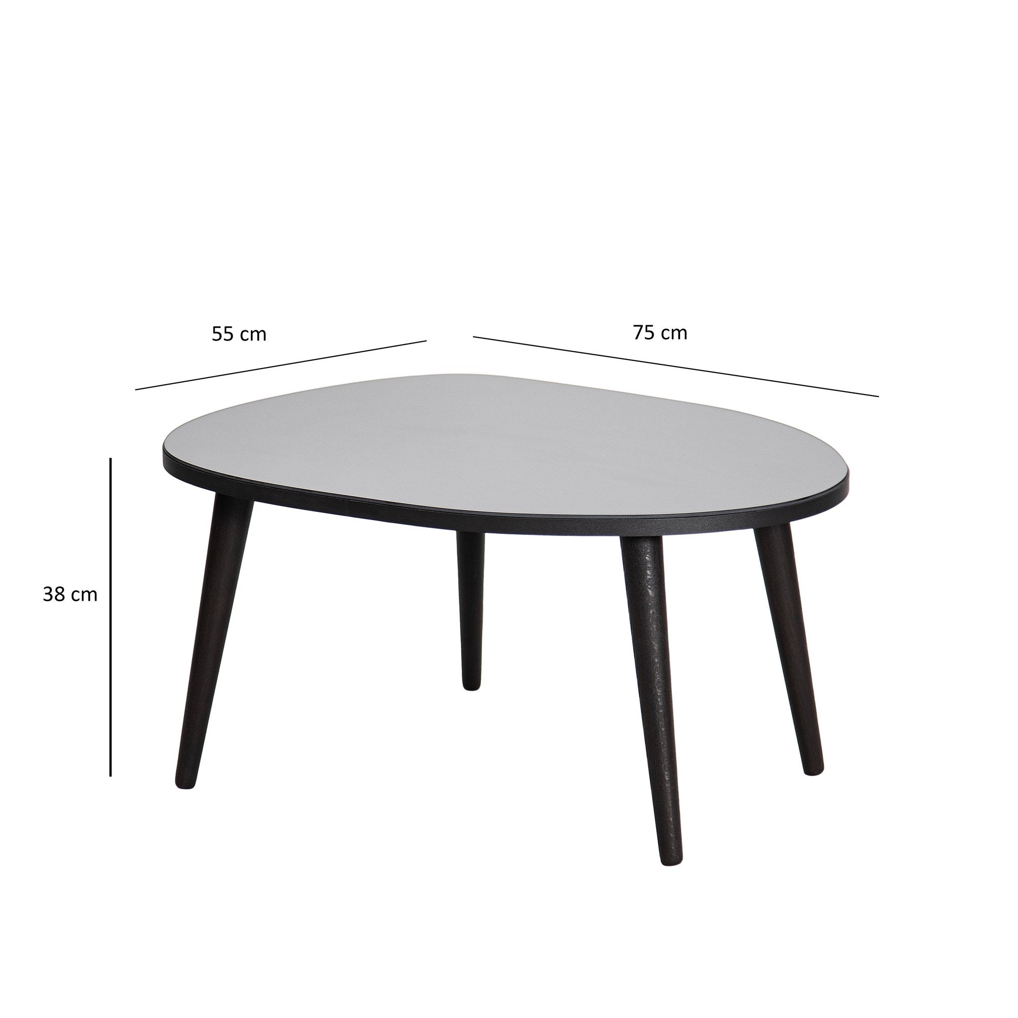 Entdecken Sie den Gusto Sofatisch in elegantem Schwarz und Rauch von Hanah Home – ein zeitloses Möbelstück für Ihr Wohnzimmer.
