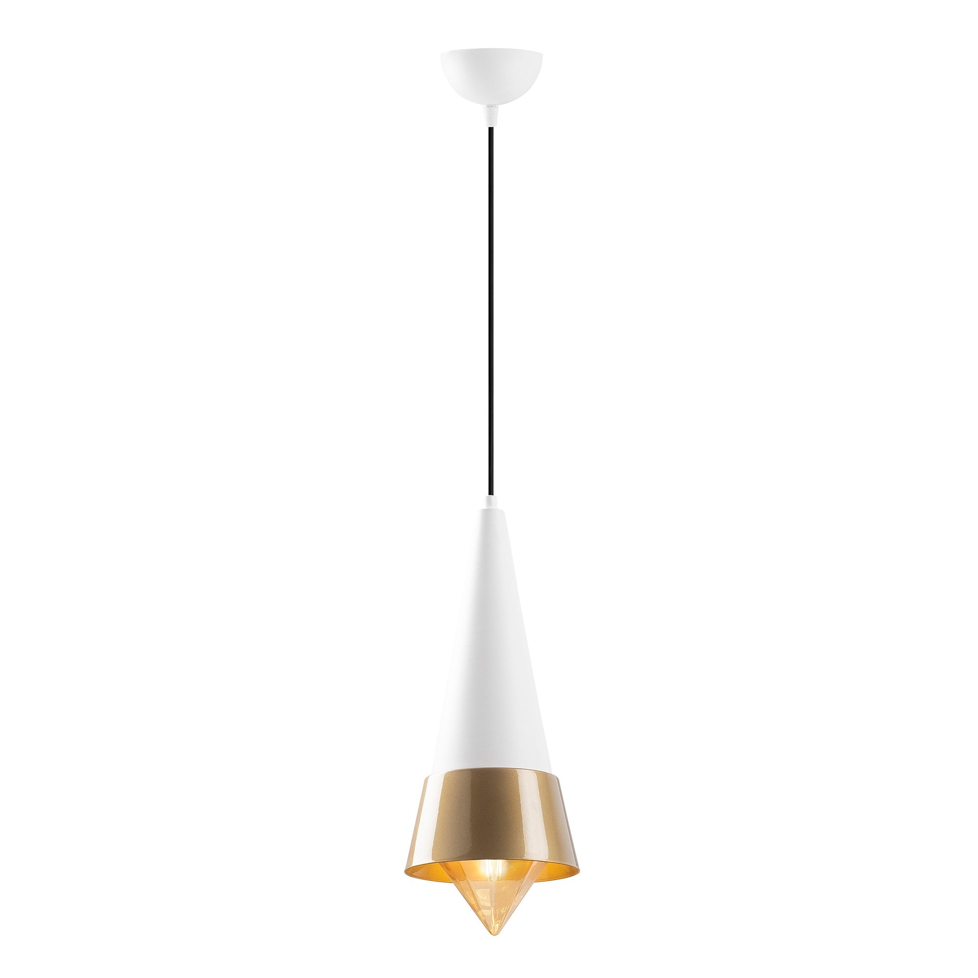 Verleihen Sie Ihrem Raum mit der Dodo Pendelleuchte von Opviq in Weiß und Gold einen Hauch von Luxus und zeitloser Eleganz.
