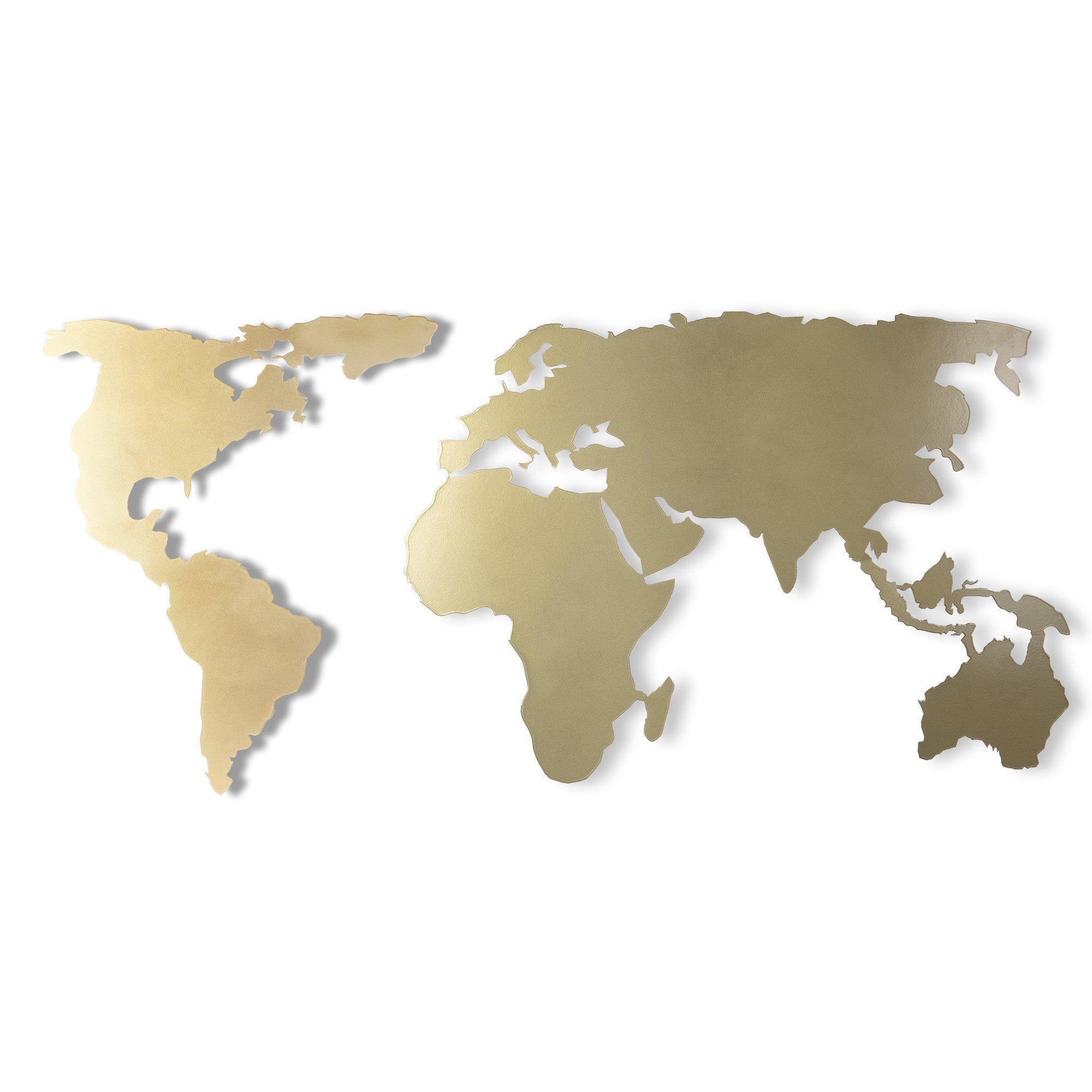 Verleihen Sie Ihrem Zuhause mit der goldenen World Map Silhouette von Wallity einen Hauch von Luxus. Ein zeitloses Wanddeko-Highlight für jeden Raum!