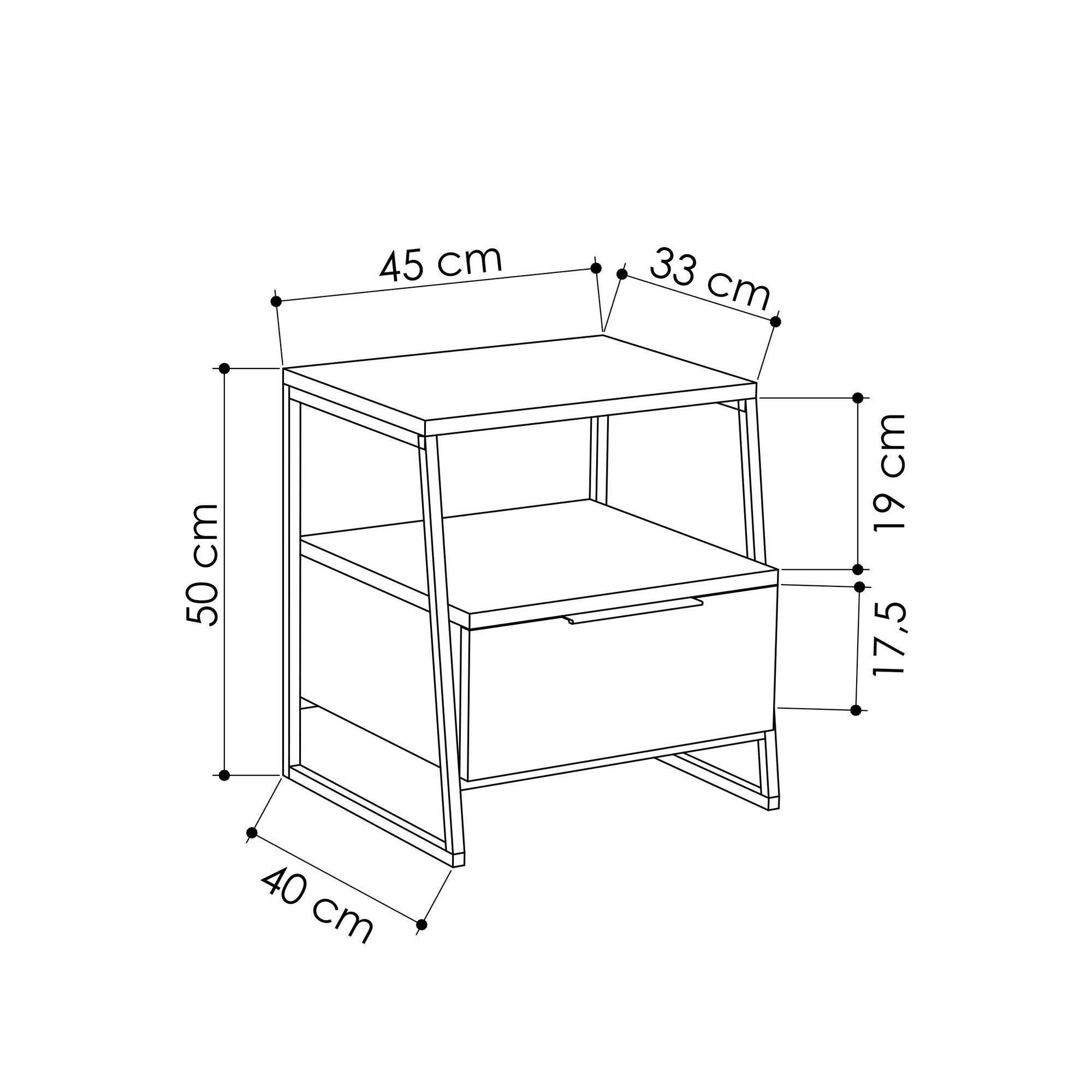 Verleihen Sie Ihrem Schlafzimmer mit dem Pal Nachttisch in Anthrazit von Hanah Home einen modernen Touch – funktional, elegant und langlebig.