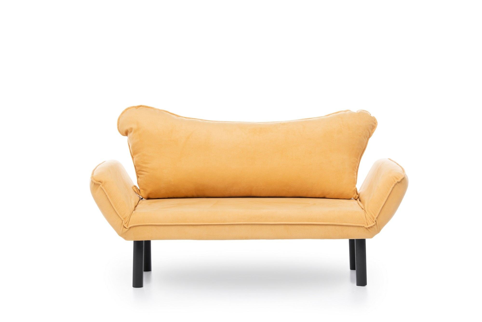 Stylisches Chatto Bettsofa in Senfgelb – modernes 2-Sitzer Sofa, ideal für gemütliche Abende und als Schlafgelegenheit.