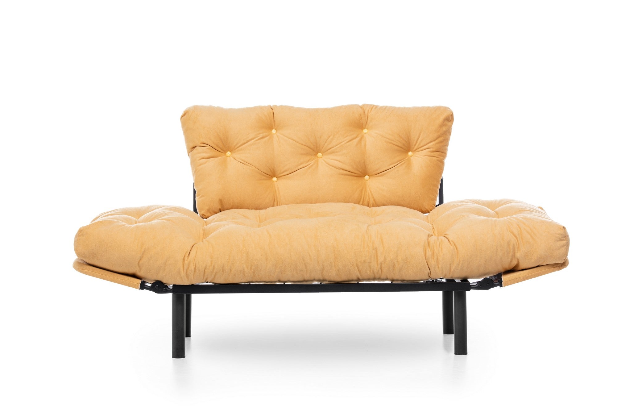 Erleben Sie das Nitta Bettsofa in lebhaftem Senfgelb – ein stilvolles 2-Sitzer Schlafsofa, das Funktionalität und Komfort vereint!