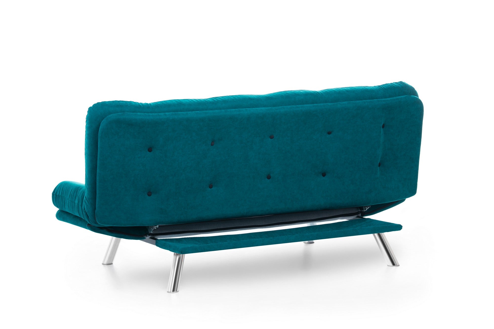 Stylisches Misa Sofabed in Petrolgrün – modernes Bettsofa für gemütliche Stunden und entspannte Nächte, ideal für jedes Wohnzimmer.