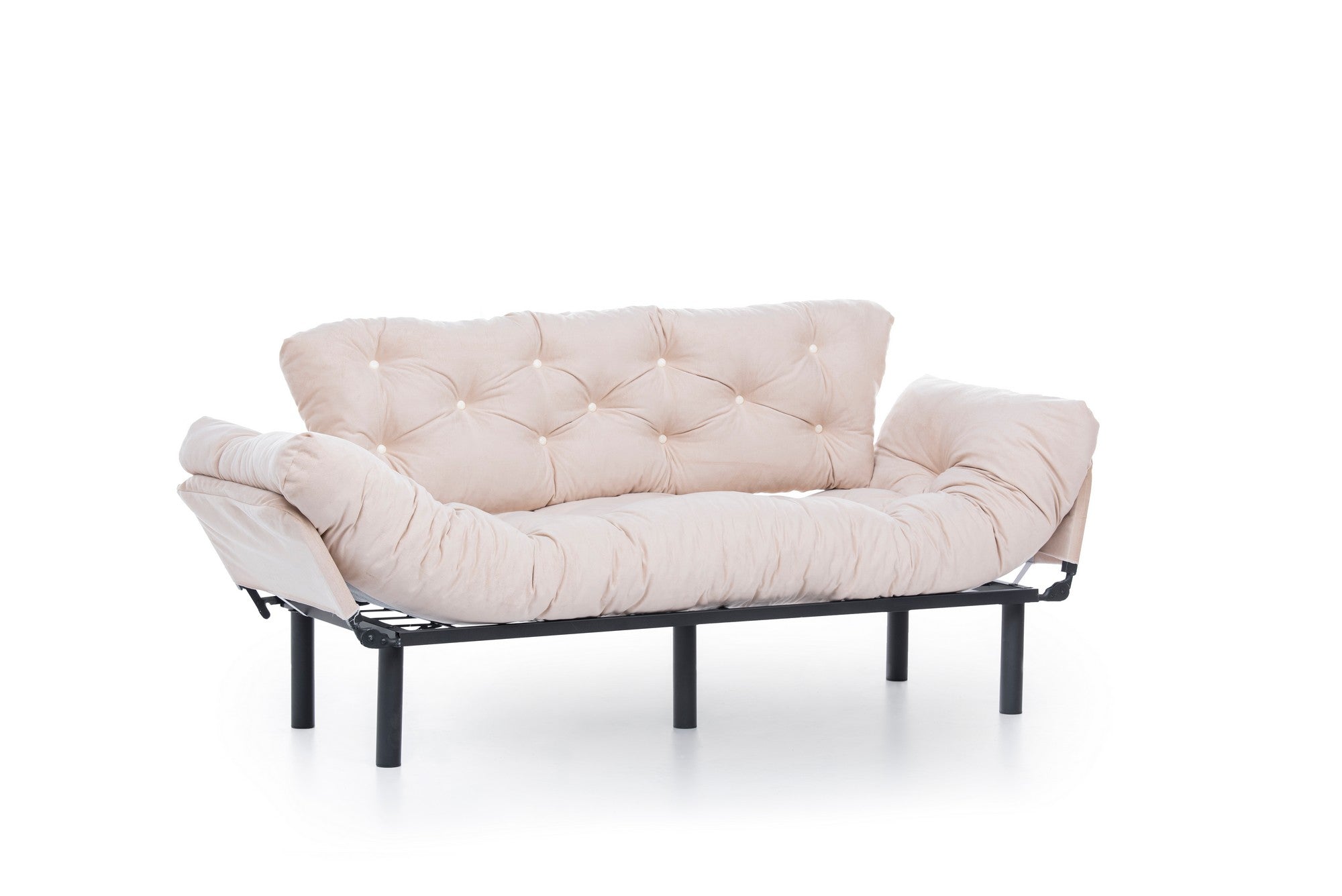 Stilvolles Nitta Triple Bettsofa in Sahne, ideal für entspannte Abende und moderne Einrichtung. Komfort trifft auf elegantes Design.