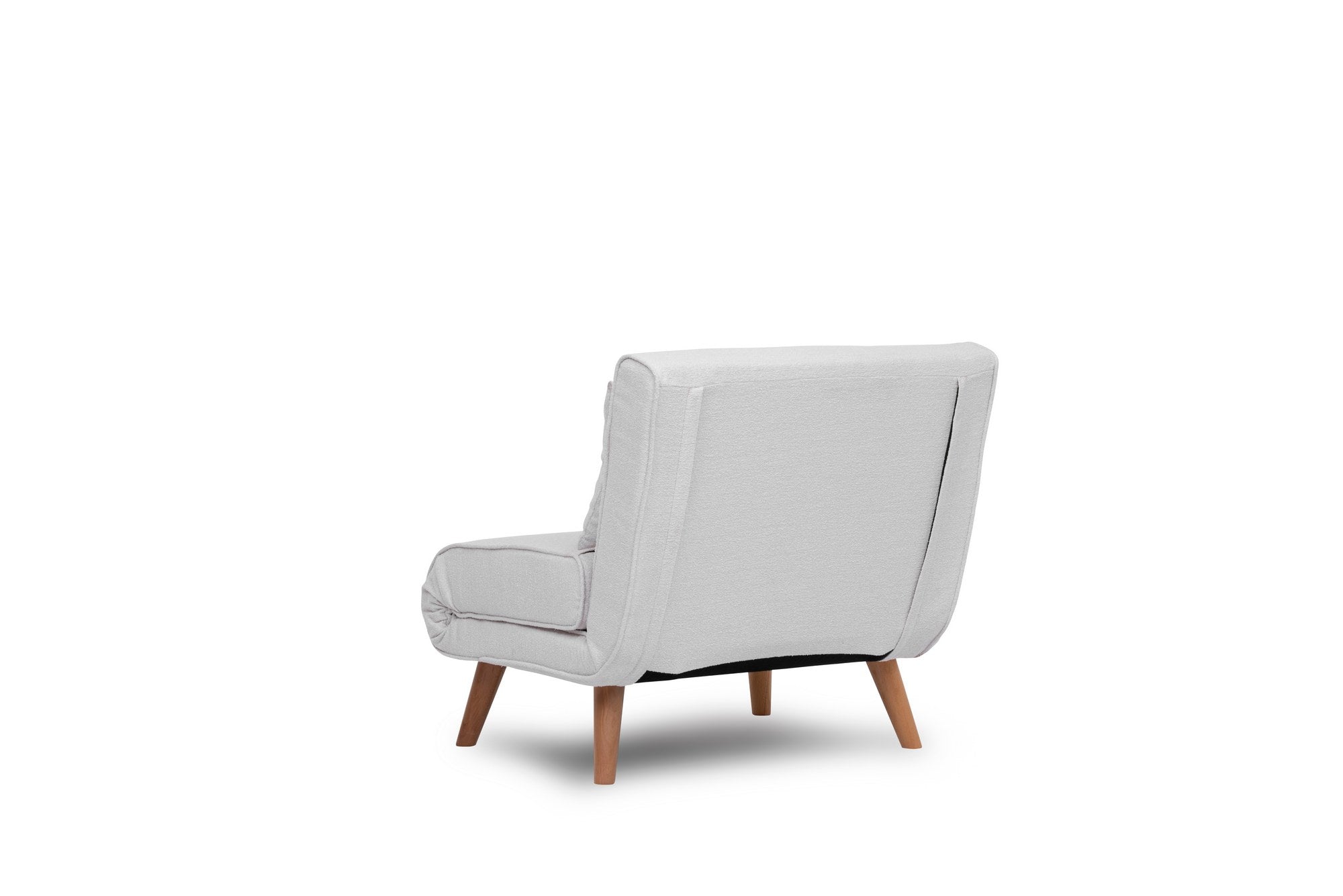 Modernes Folde Single Bettsofa in strahlendem Weiß, perfekt für stilvolle Wohnräume und als praktisches Gästebett.
