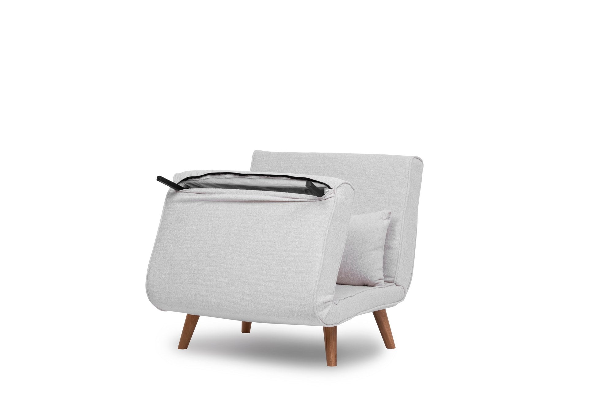 Modernes Folde Single Bettsofa in strahlendem Weiß, ideal für kleine Räume und als komfortable Schlafgelegenheit für Gäste.