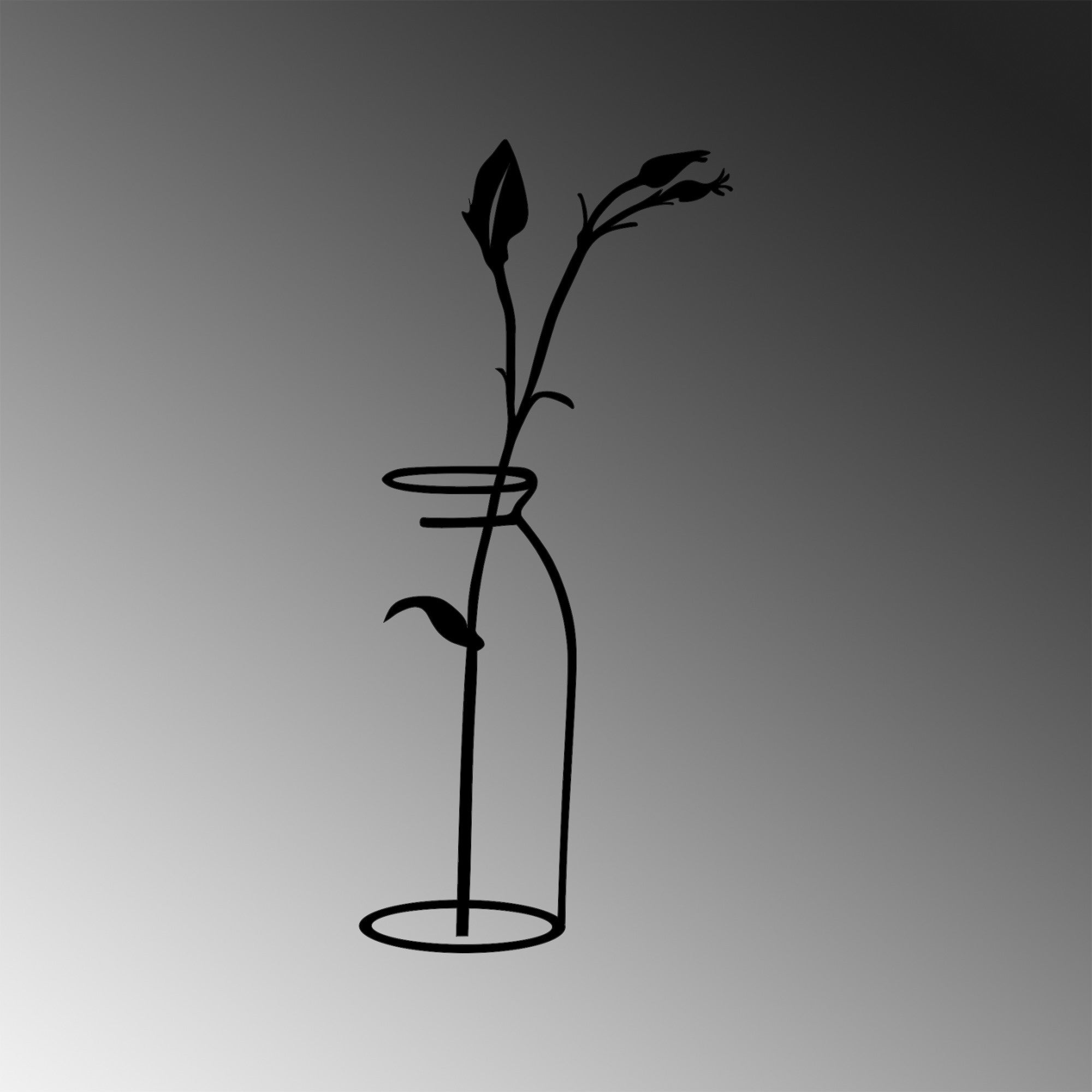 Gestalten Sie Ihr Zuhause mit der eleganten Flower In The Wanddeko von Wallity in Schwarz. Ein zeitloses Metall-Accessoire für jeden Raum.