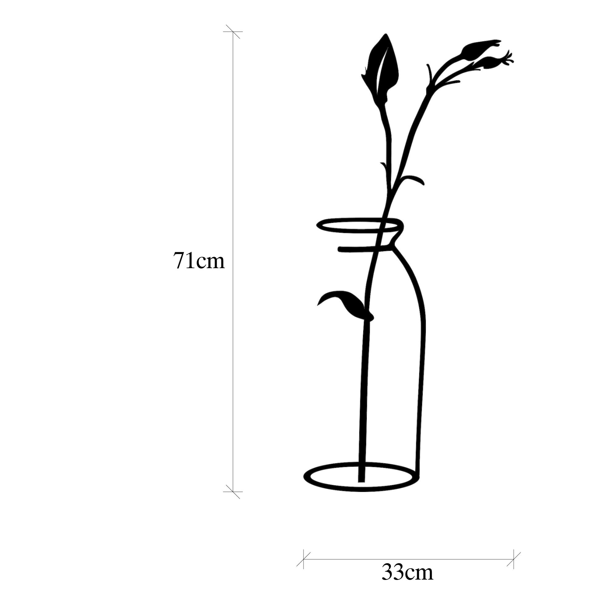 Verleihen Sie Ihrem Wohnraum mit der stilvollen Flower In The Wanddeko von Wallity in Schwarz einen Hauch von Eleganz und Raffinesse.