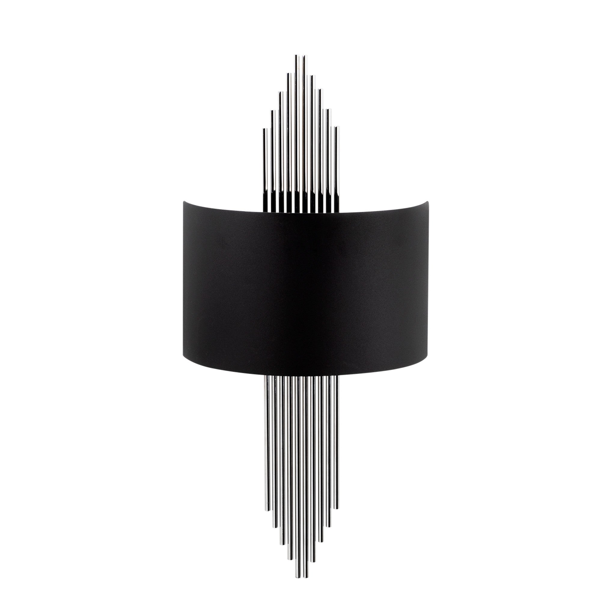 Moderne Wandleuchte 618 von Opviq in stilvollem Schwarz und Silber, ideal für eine ansprechende Raumgestaltung.