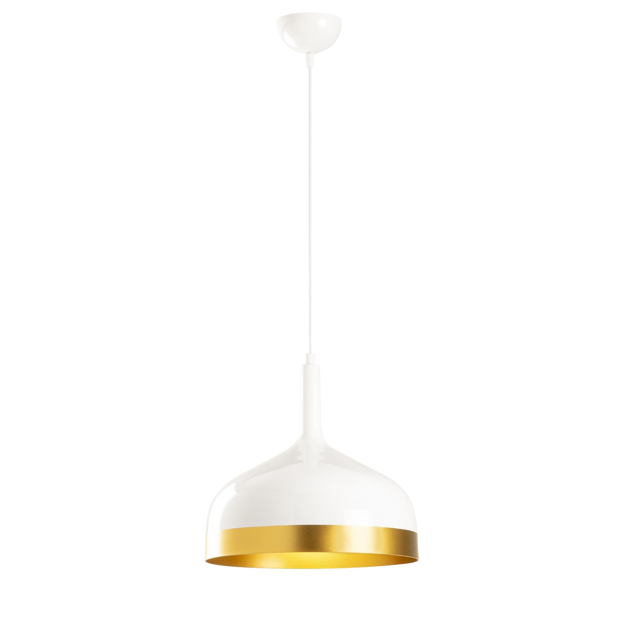 Setzen Sie mit der Sağlam Pendelleuchte von Opviq in edlem Weiß und Gold glamouröse Akzente in Ihrem Raum. Perfekt für modernes Wohndesign.