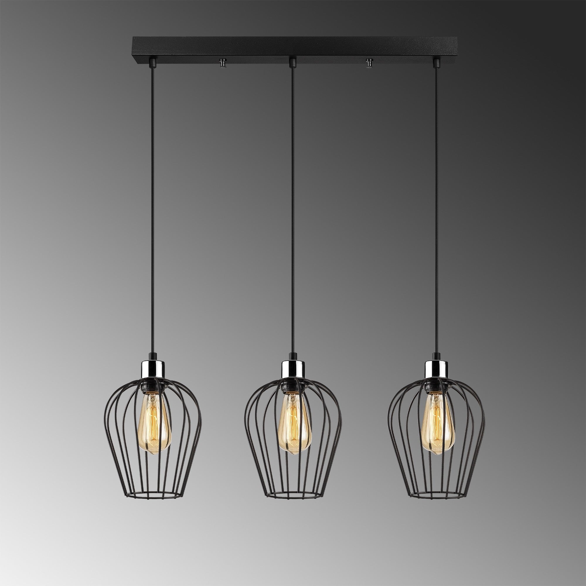 Verleihen Sie Ihrem Raum mit der Tel Pendelleuchte von Opviq in Schwarz einen Hauch von industriellem Chic und zeitloser Eleganz.