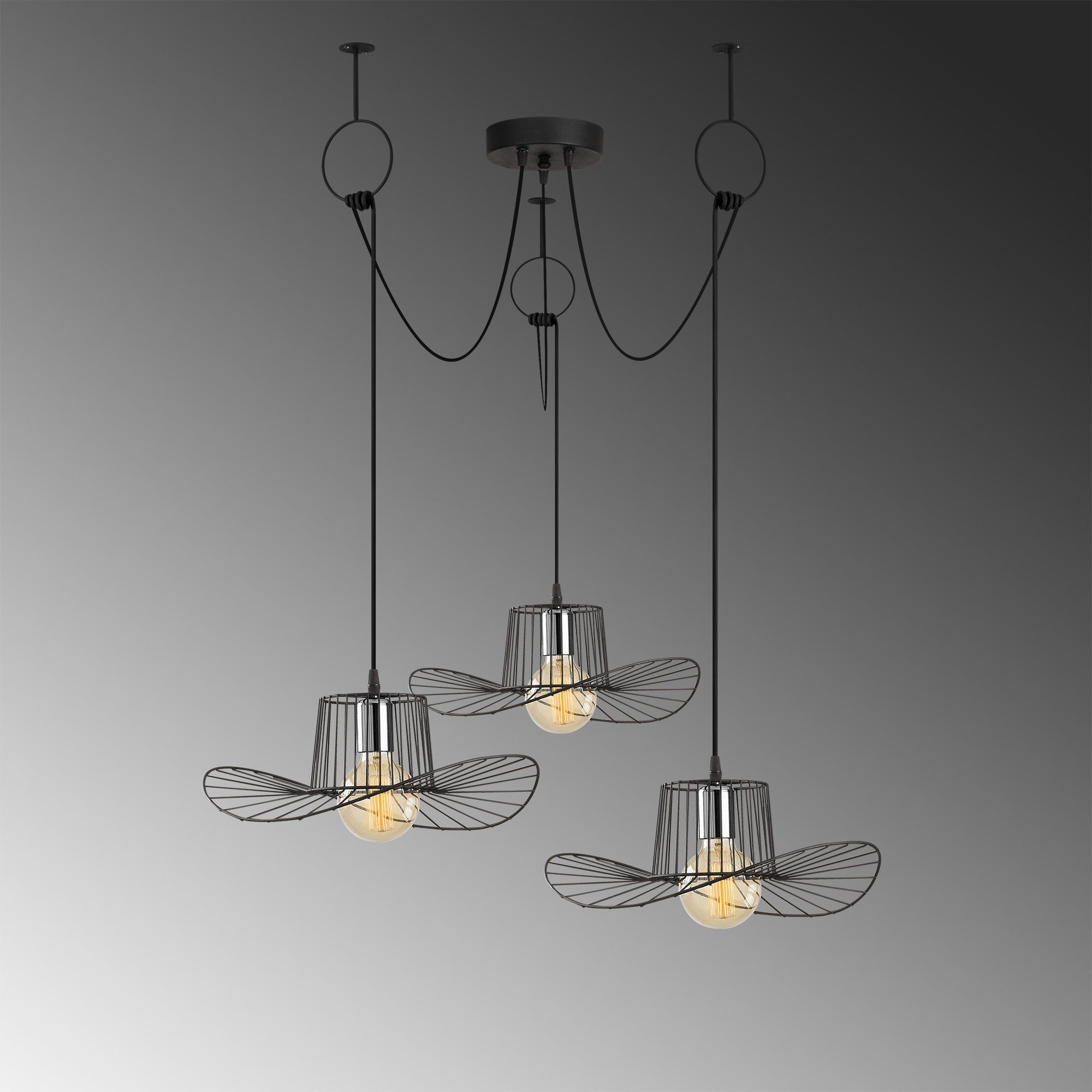 Verleihen Sie Ihrem Zuhause mit der eleganten Tel Pendelleuchte von Opviq in Schwarz einen modernen Touch. Ihr zeitloses Design schafft eine einladende Atmosphäre.