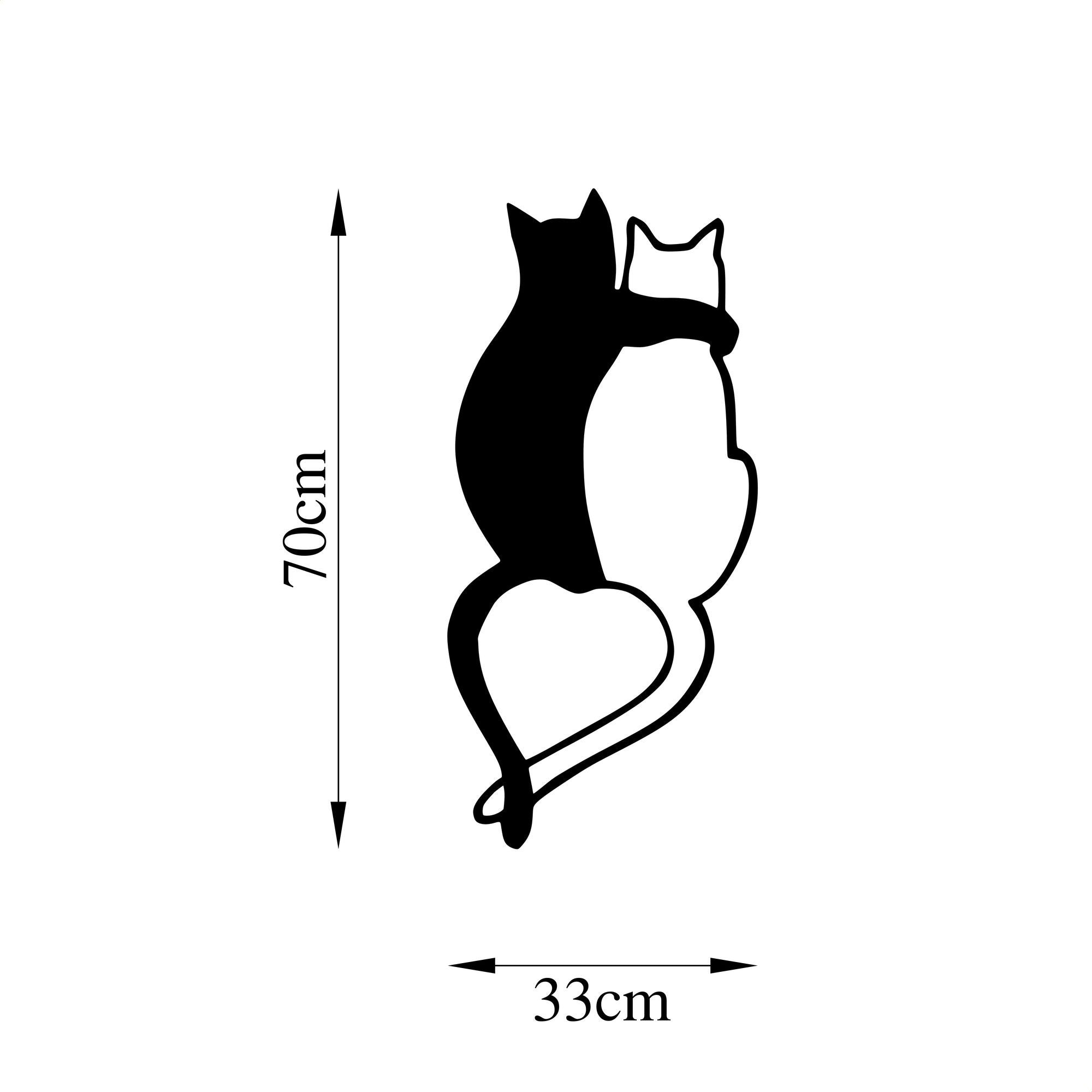 Entdecken Sie die stilvolle Love Cats Wanddeko von Wallity in Schwarz – ein elegantes Metall-Accessoire, das jeden Raum veredelt.