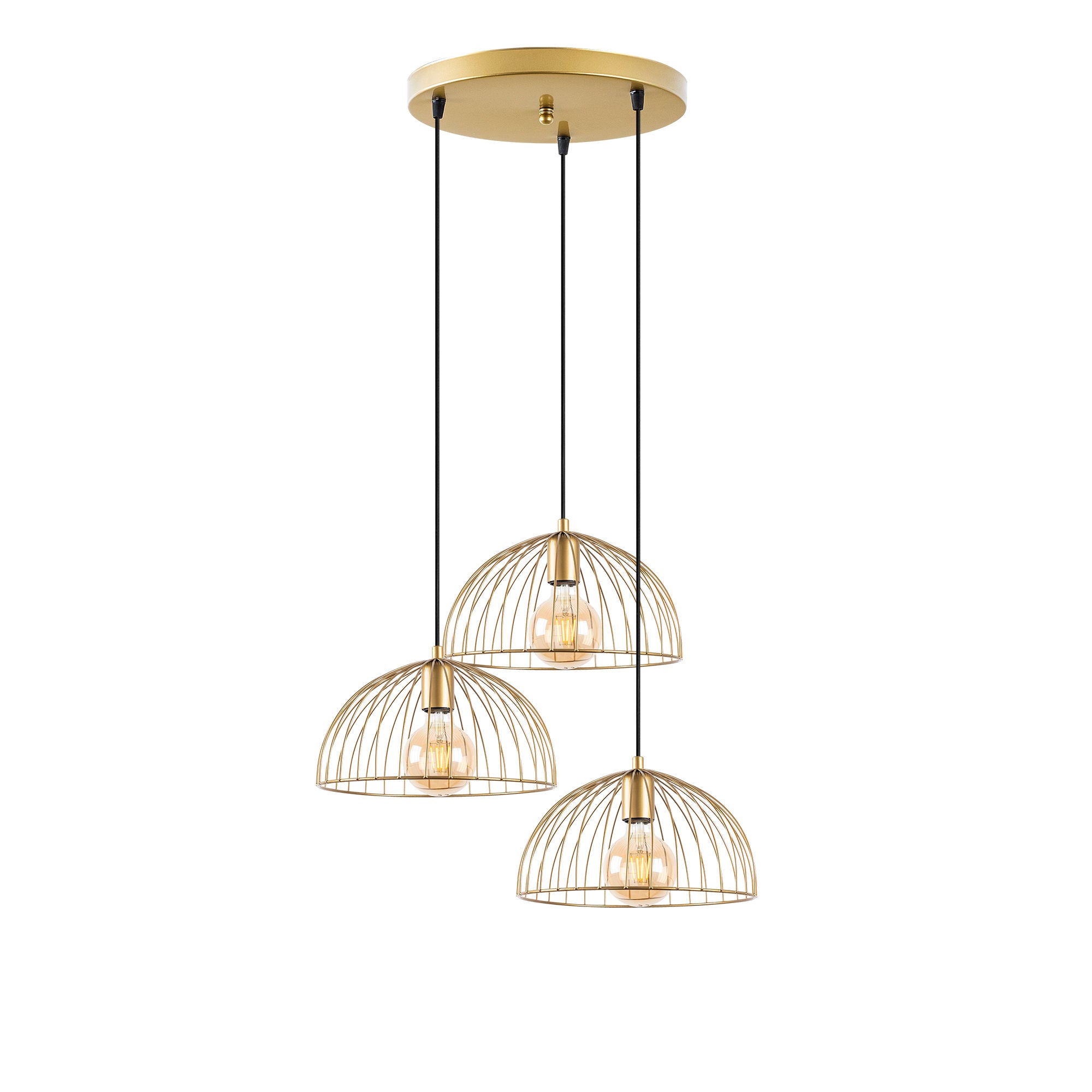Entdecken Sie die Telkure Pendelleuchte von Opviq in glänzendem Gold – ein elegantes Highlight, das jeden Raum mit Luxus und Stil bereichert.