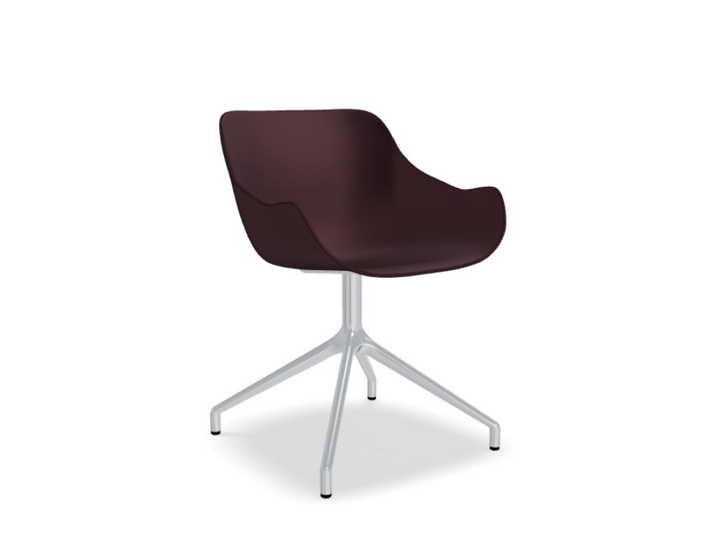 Baltic Basic BL1PP19 - Stuhl mit poliertem Aluminiumgestell in Rot präsentiert im Onlineshop von KAQTU Design AG. Drehstuhl ist von Mdd