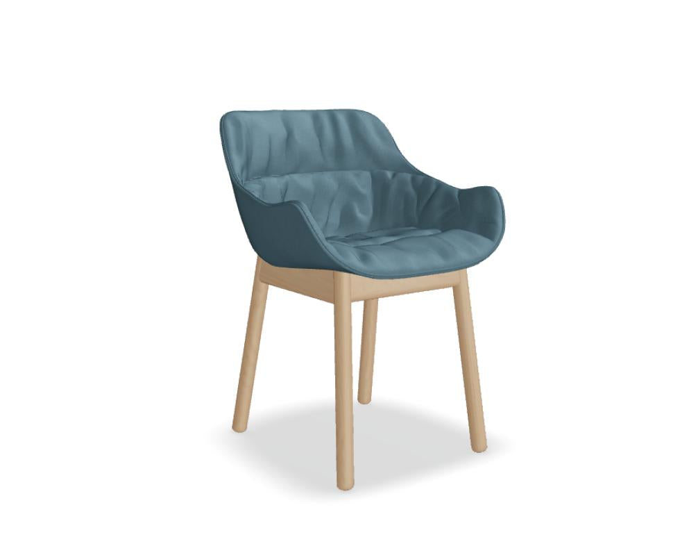 Baltic Soft Duo BL5P14 - Stuhl mit holzbasis in Umbra präsentiert im Onlineshop von KAQTU Design AG. Stuhl mit Armlehne ist von Mdd