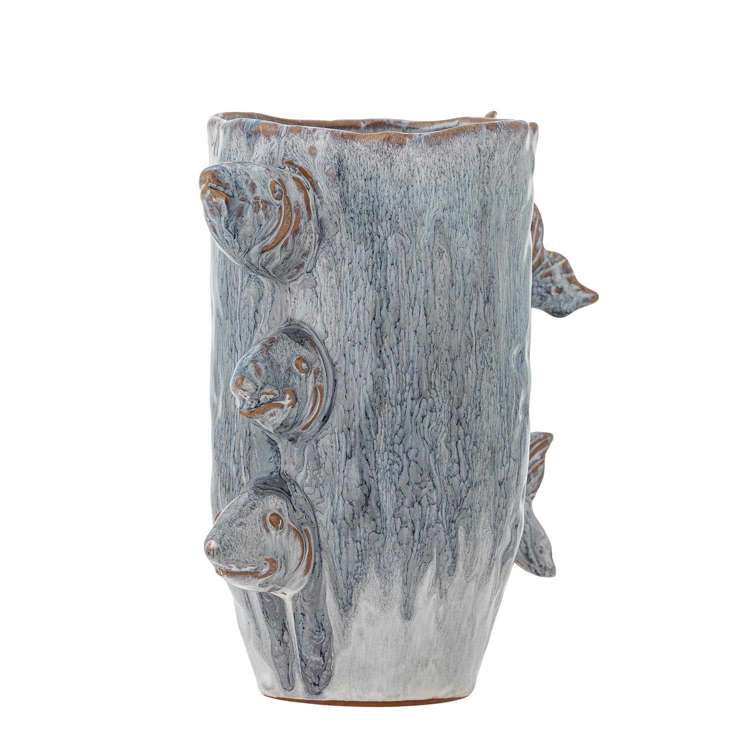 Die Tace Vase in Blau von Creative Collection ist ein einzigartiges Steingut-Dekorationsstück mit maritimen Akzenten, das jedem Raum Stil verleiht.