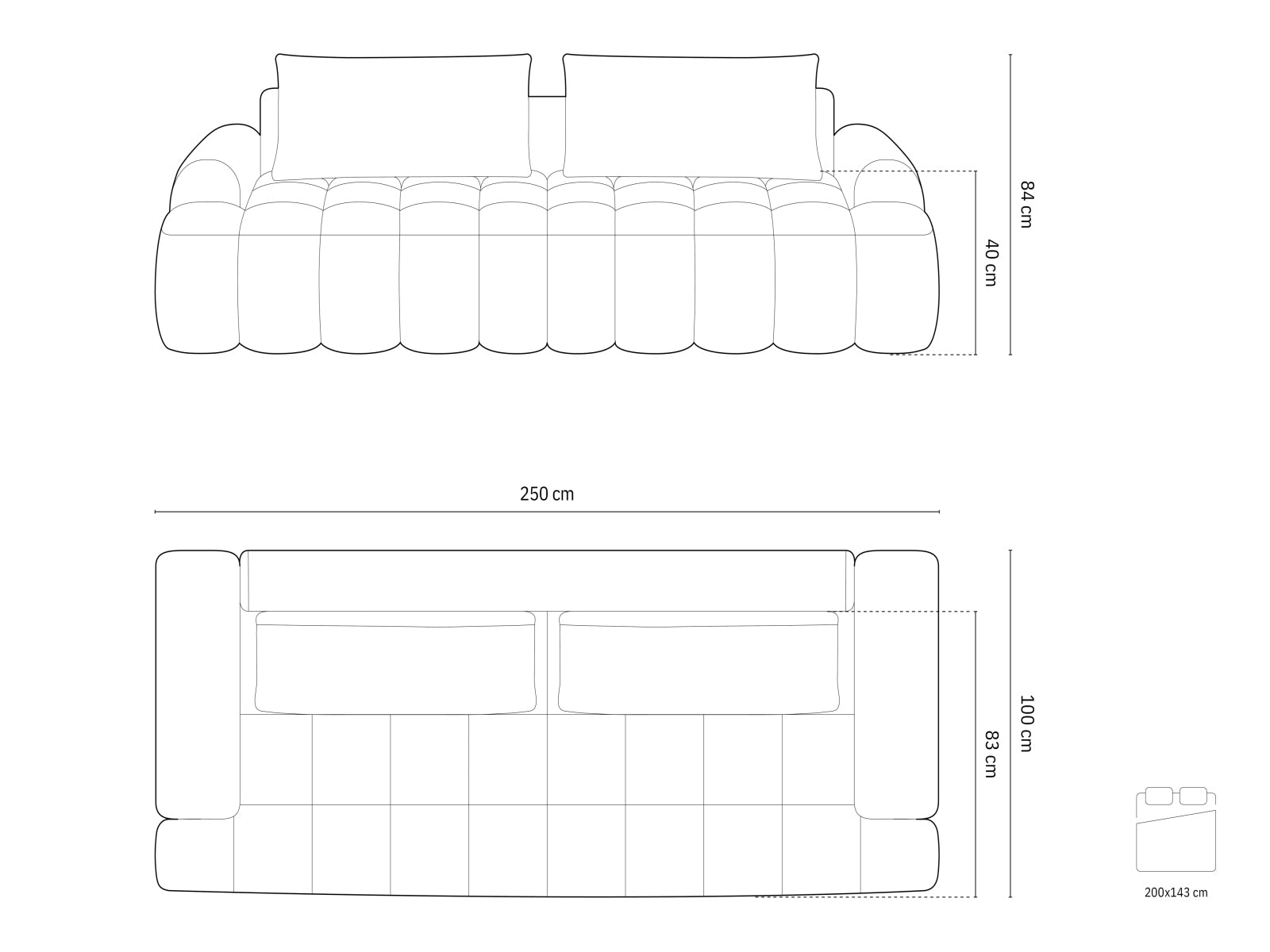 Beige Linz Sofa mit Schlaffunktion und Stauraum, 4-Sitzer, perfekt für moderne Wohnräume und flexible Nutzung.