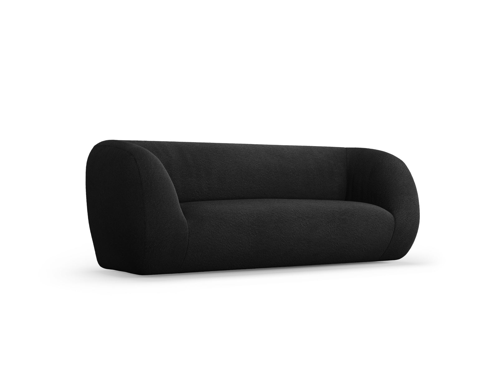 Stilvolles 2-Sitzer Boucle Sofa von Cosmopolitan Design in elegantem Schwarz, perfekt für zeitgemäße Wohnkonzepte und entspannte Stunden.