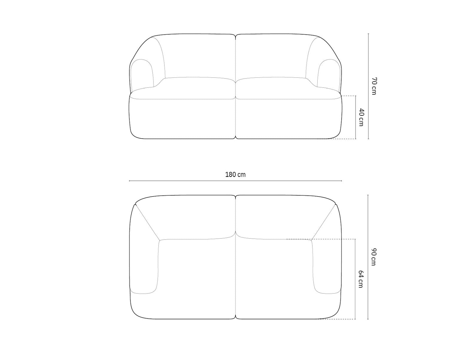 Modernes 2-Sitzer Sofa Campi in Chocolate-Vogue, perfekt für gemütliche und stilvolle Wohnbereiche, erhältlich bei KAQTU Design AG.