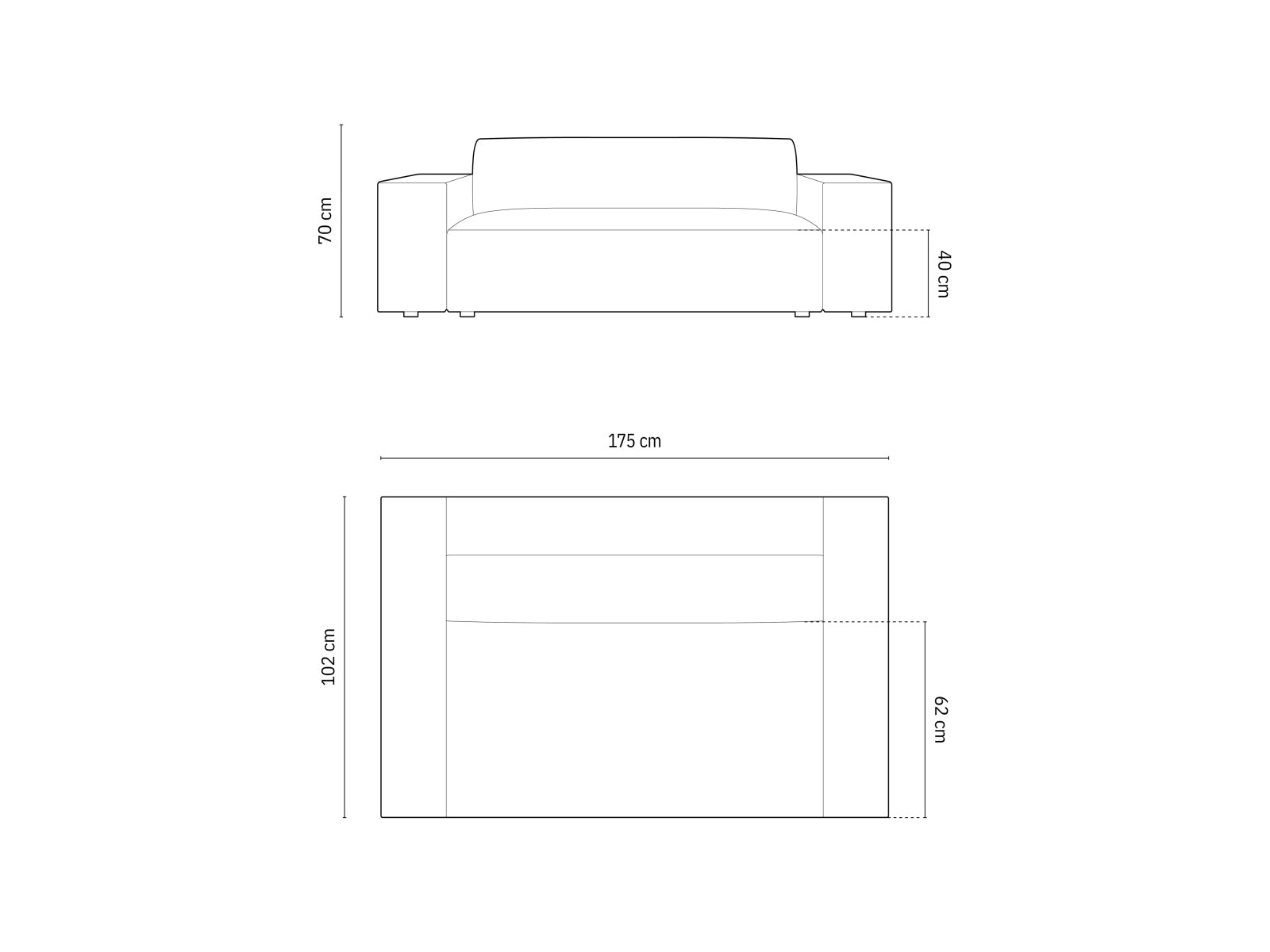 Stylisches 2-Sitzer Sofa in sanftem Beige, ideal für zeitgemäße Interiors, entworfen von Cosmopolitan Design für höchsten Sitzkomfort.