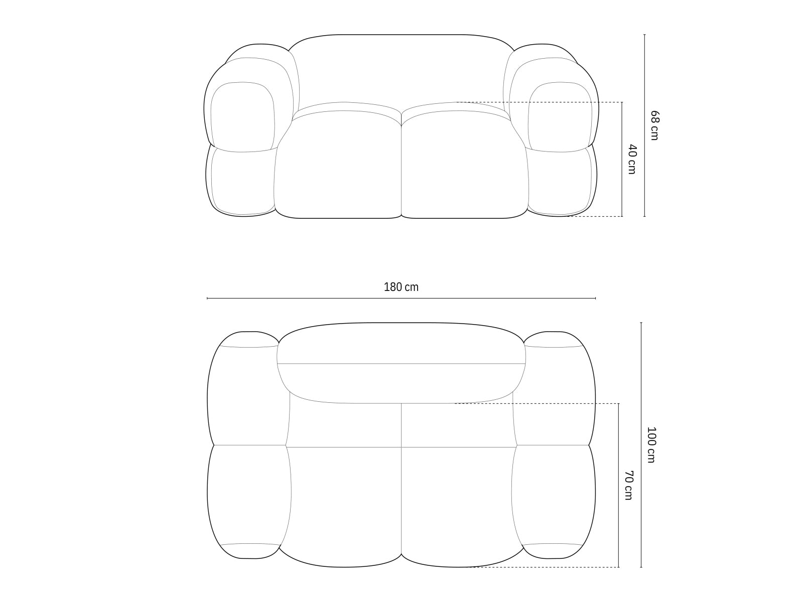 Modernes 2-Sitzer Sofa Loretto in ansprechendem Blau, perfekt für gemütliche Wohnzimmer, entworfen von Cosmopolitan Design.