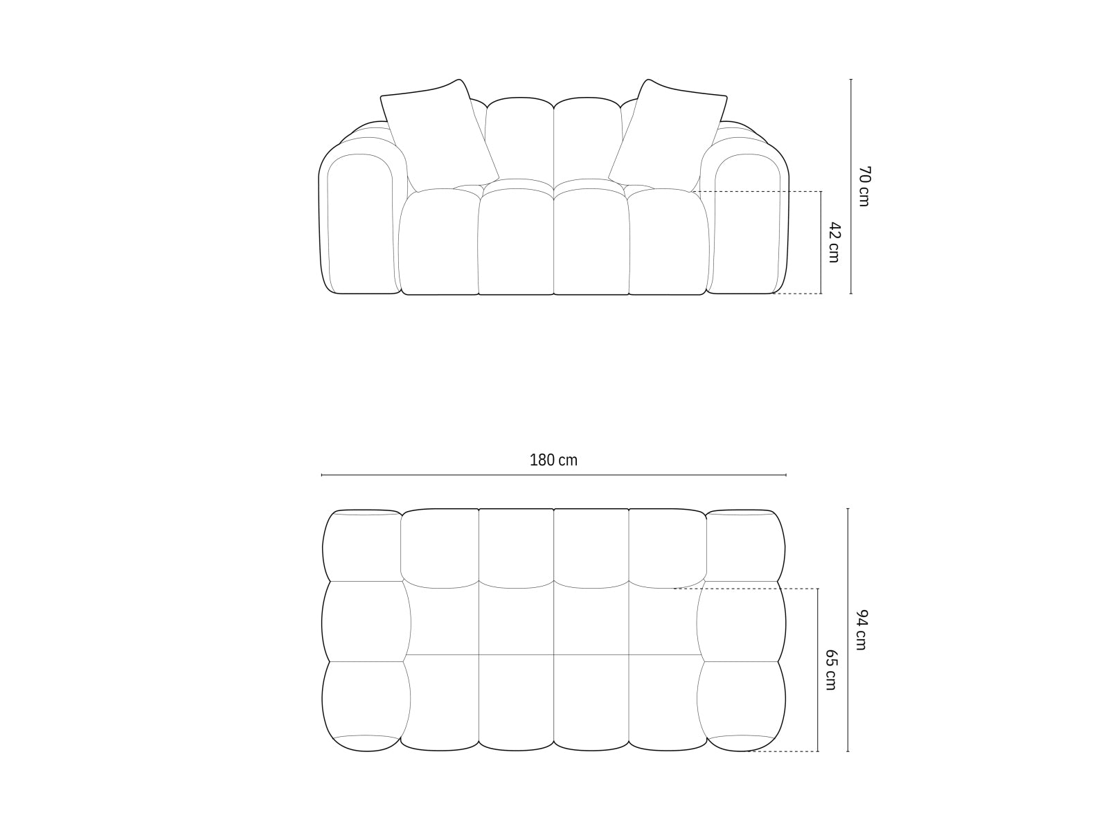 Gemütliches 2-Sitzer Sofa Treno in edlem Cappuccino-Bluvel, perfekt für stilvolle Wohnzimmer und entspannte Abende.