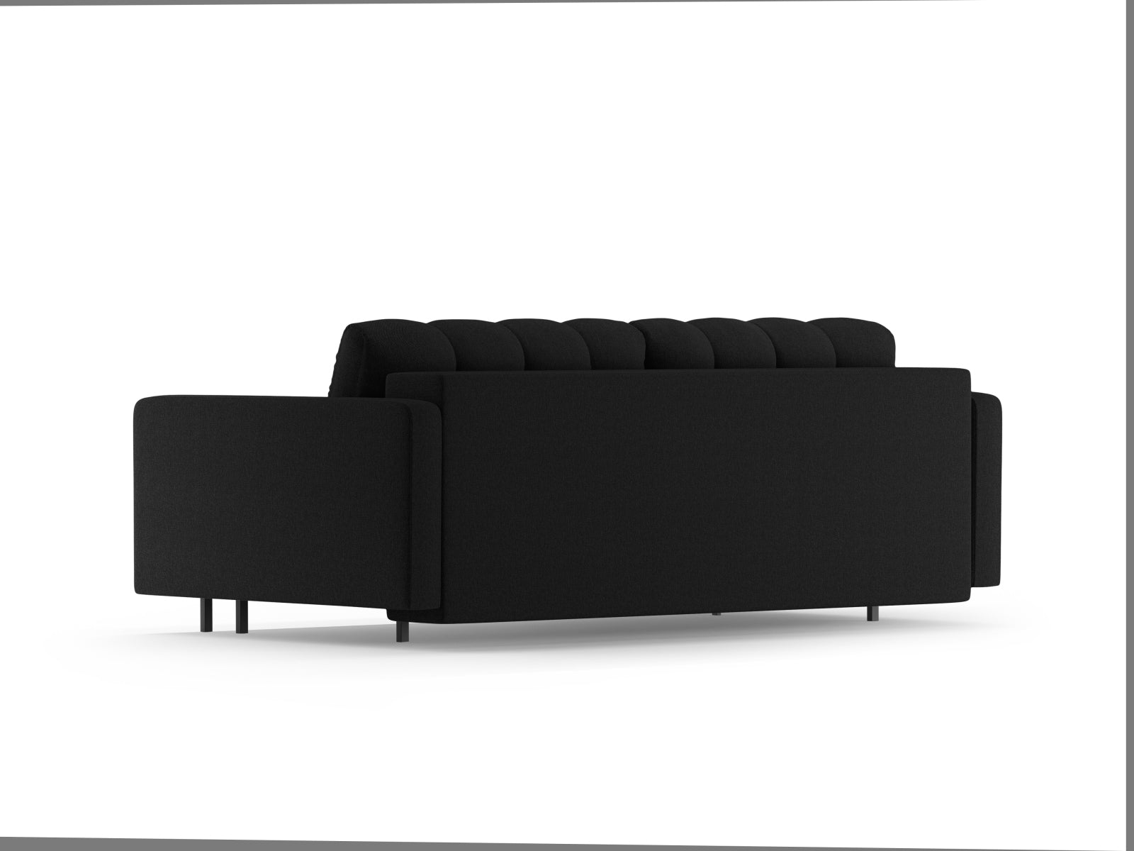 Elegantes 3-Sitzer Sofa Bali in Schwarz und Neve, ideal für entspannte Abende und als praktisches Schlafsofa mit integriertem Stauraum.