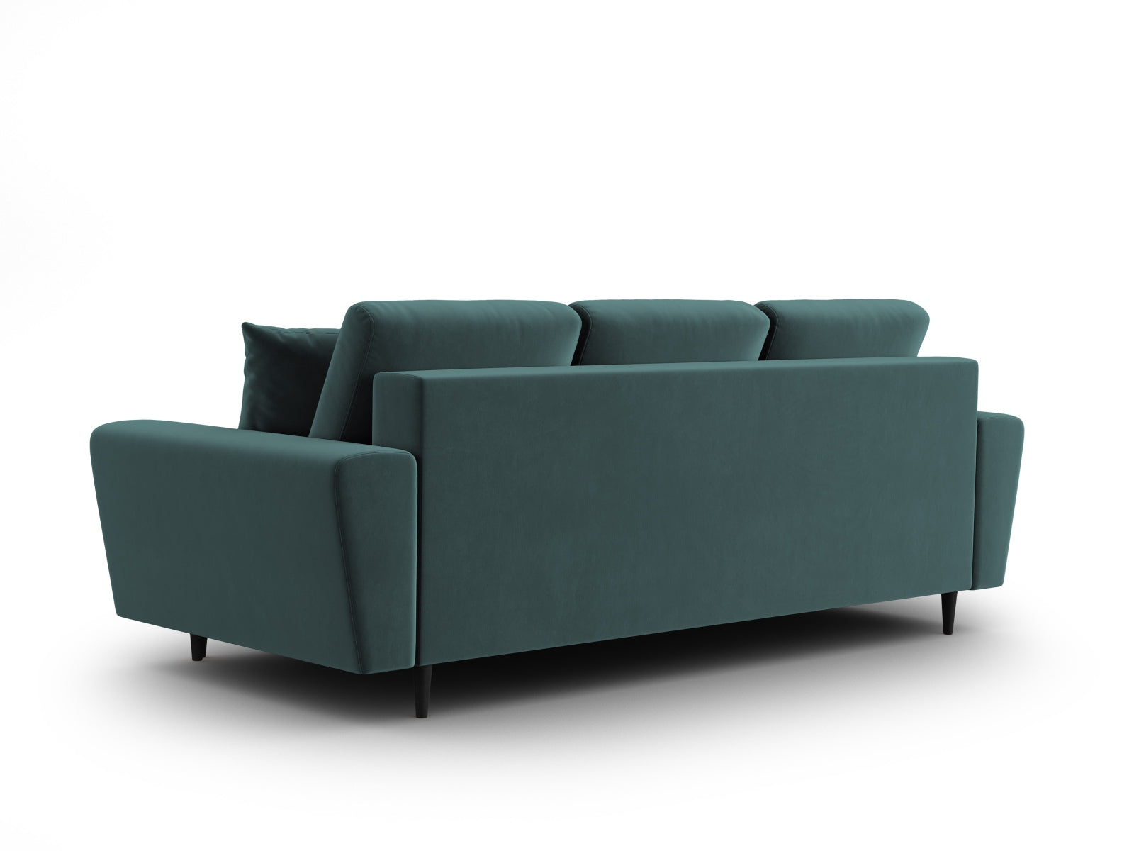 Stylisches Kyoto Sofa in Petrol-Riviera, 3-Sitzer mit praktischer Schlaffunktion und Stauraum, perfekt für moderne Wohnkonzepte.