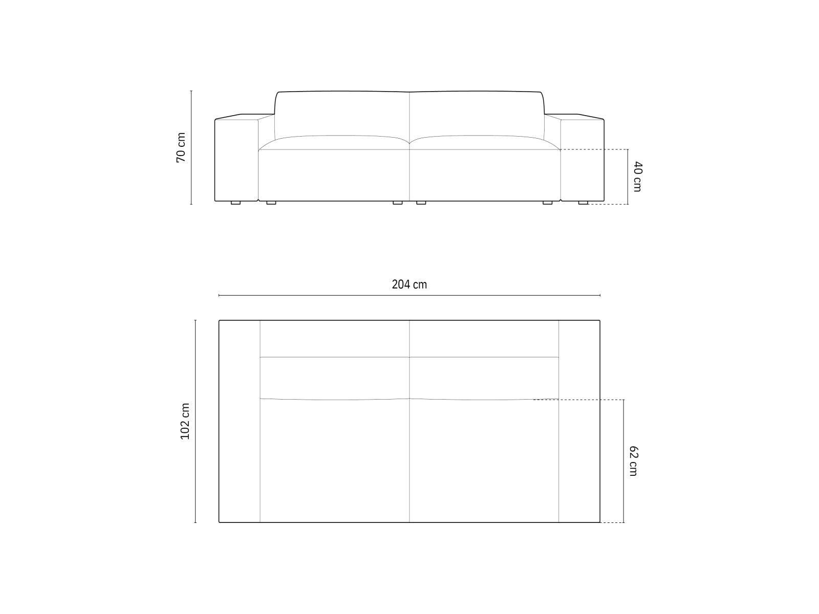 Elegantes 3-Sitzer Sofa Chicago in zartem Beige, ideal für stilvolle Wohnzimmer und entspannte Atmosphäre.
