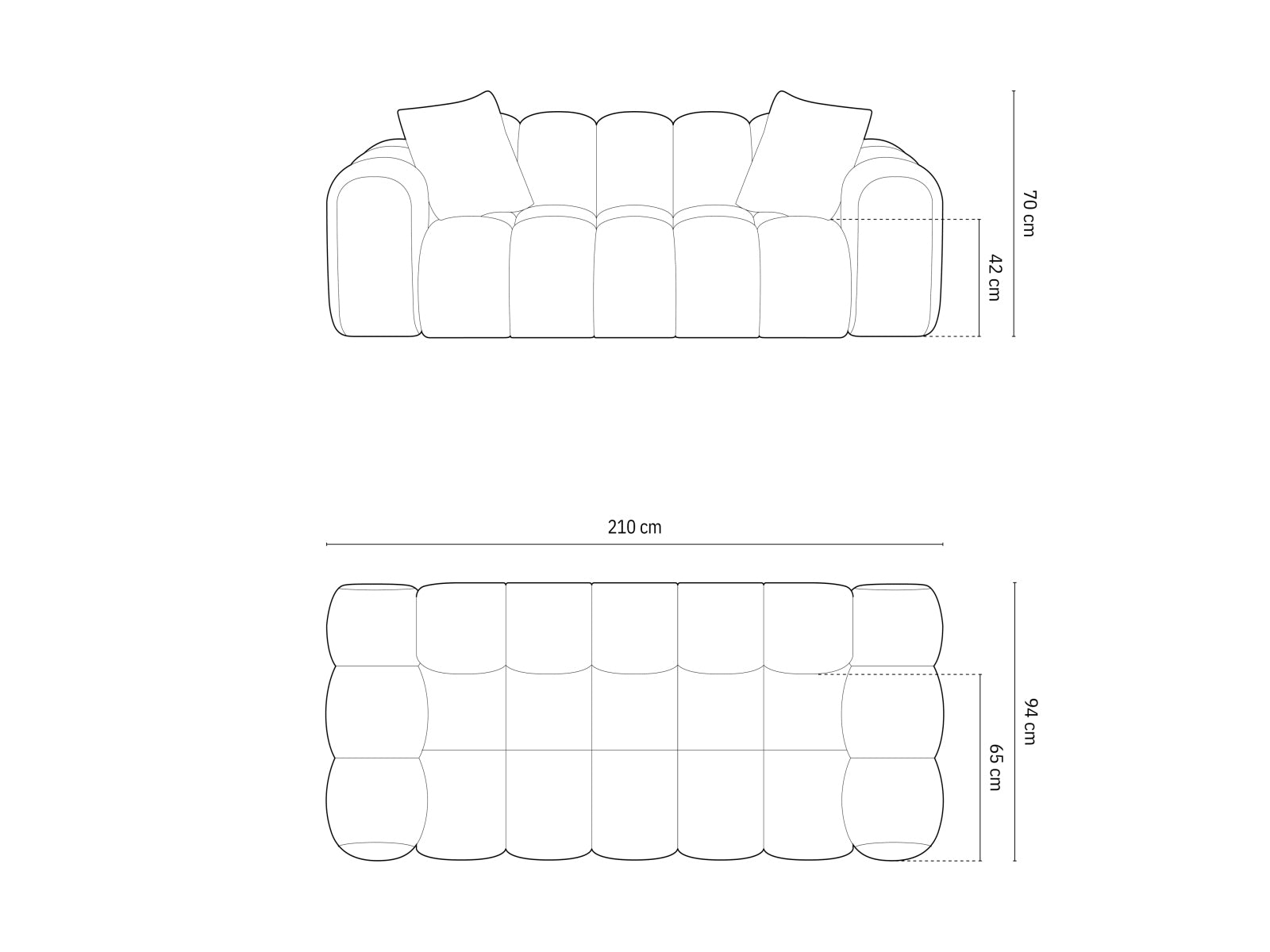 Modernes 3-Sitzer Sofa Treno in edlem Cappuccino-Bluvel, perfekt für stilvolle Wohnzimmer und entspannte Stunden mit Freunden.