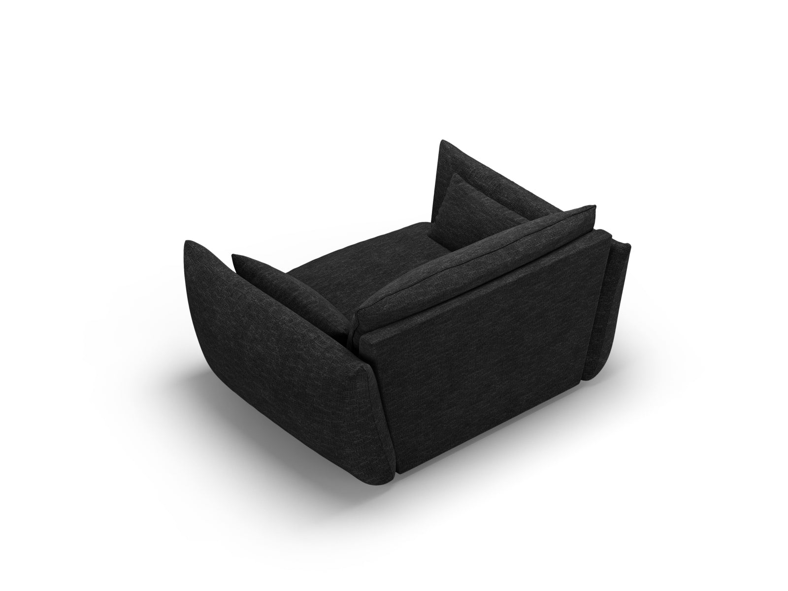 Eleganter 1-Sitzer Sessel Matera in stilvollem Schwarz, ideal für moderne Wohnräume und entspannende Momente.