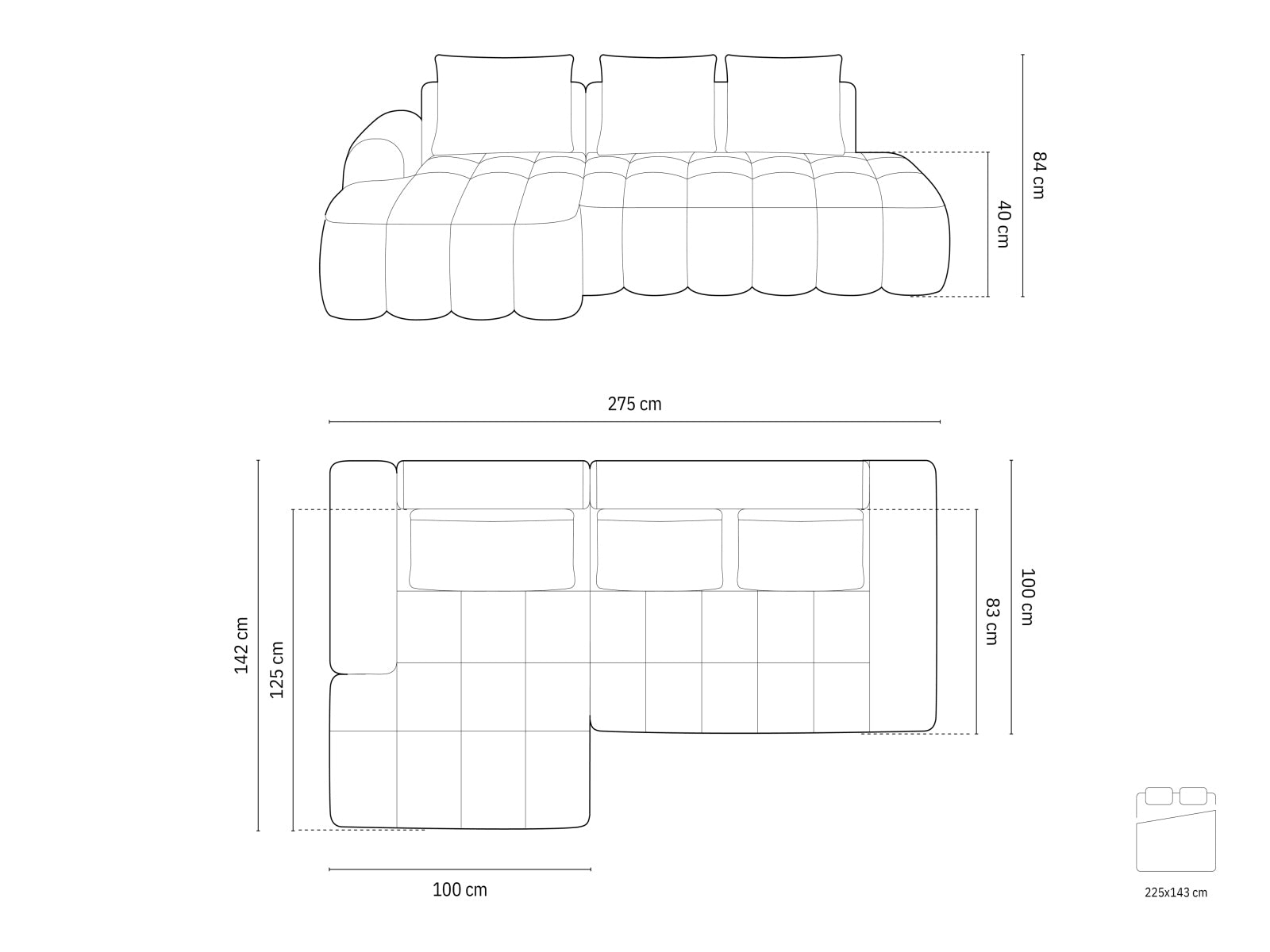 Modernes Linz Ecksofa mit offener linker Seite, 3-Sitzer, bietet Schlaffunktion und praktischen Stauraum für Ihr Zuhause.