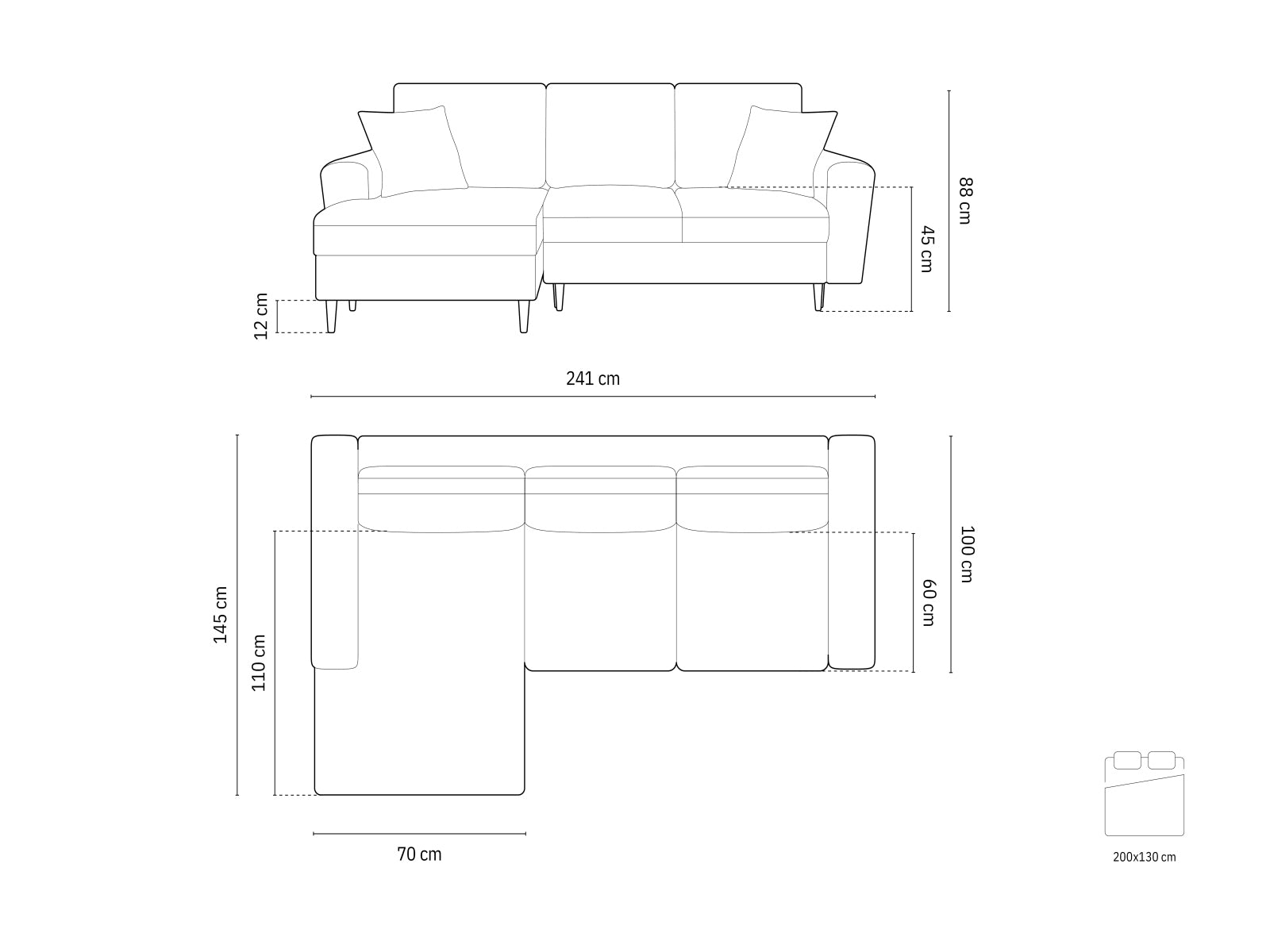 Modernes Kyoto Ecksofa links, 4-Sitzer mit praktischer Schlaffunktion und Stauraum, perfekt für gemütliche Abende und platzsparende Lösungen.