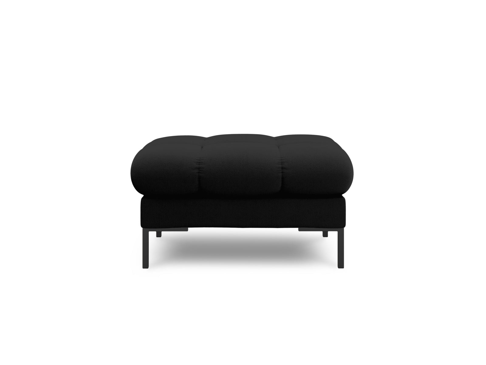Eleganter 1-Sitzer Pouf Bali in modernem Schwarz und Neve, ideal für stilvolle Wohnräume und entspannte Sitzgelegenheiten.