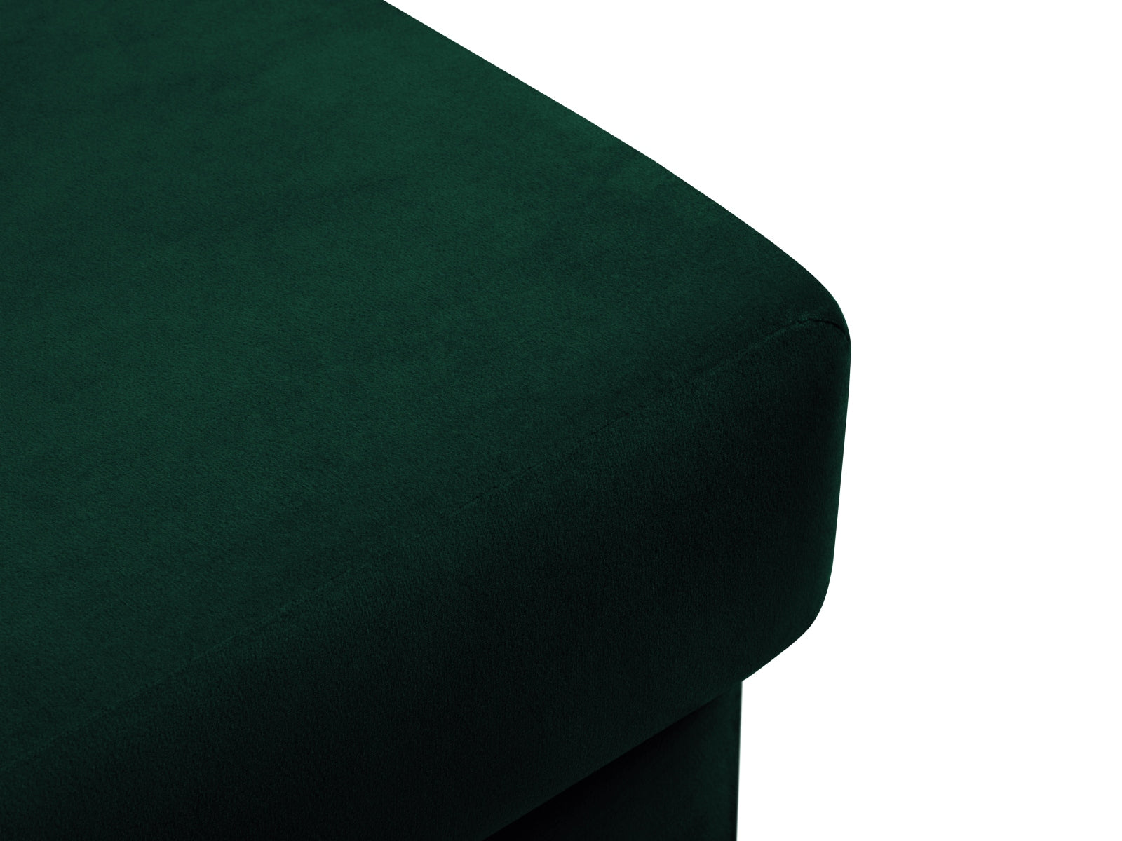 Eleganter Kyoto Pouf in sattem Flaschengrün, 70 cm Durchmesser, ideal für stilvolle Akzente und komfortable Sitzmöglichkeiten im Wohnbereich.