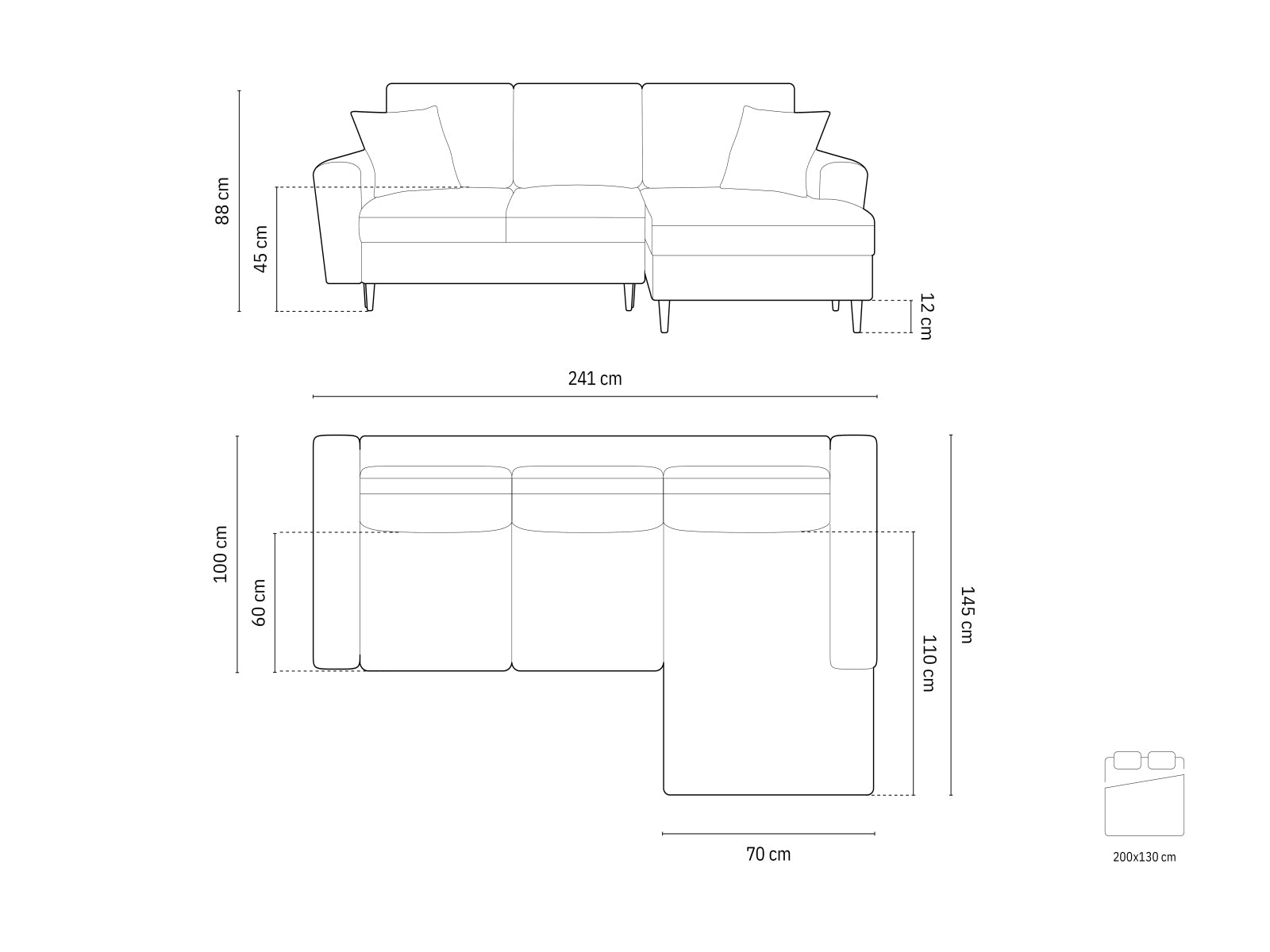 Stylisches Kyoto Ecksofa rechts in elegantem Grün, 4-Sitzer mit praktischer Schlaffunktion und Stauraum, perfekt für entspannte Abende.