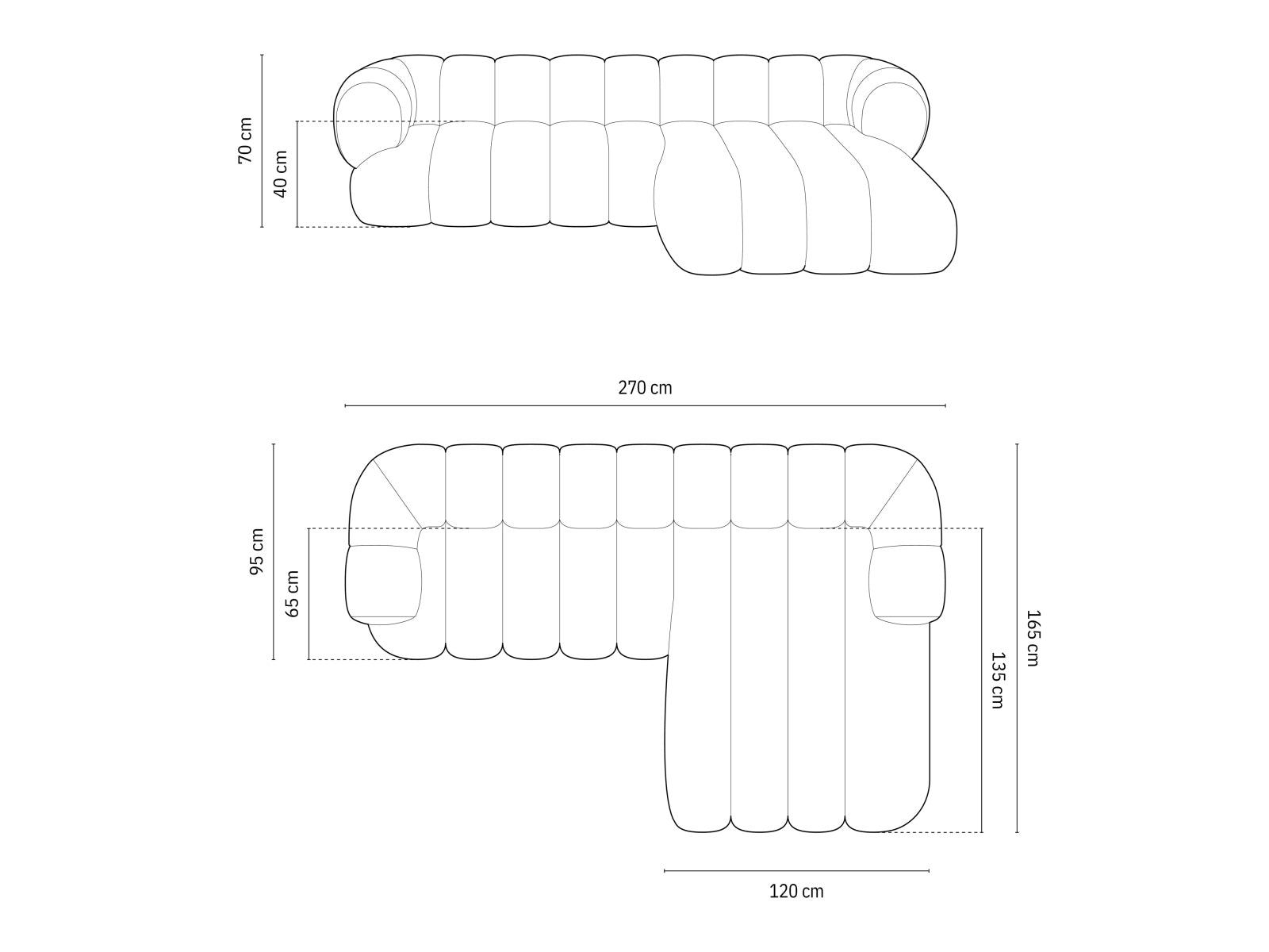 Modernes Koge Ecksofa rechts, 5 Sitzer in edlem Dunkelbeige, perfekt für stilvolle und einladende Wohnbereiche von Cosmopolitan Design.