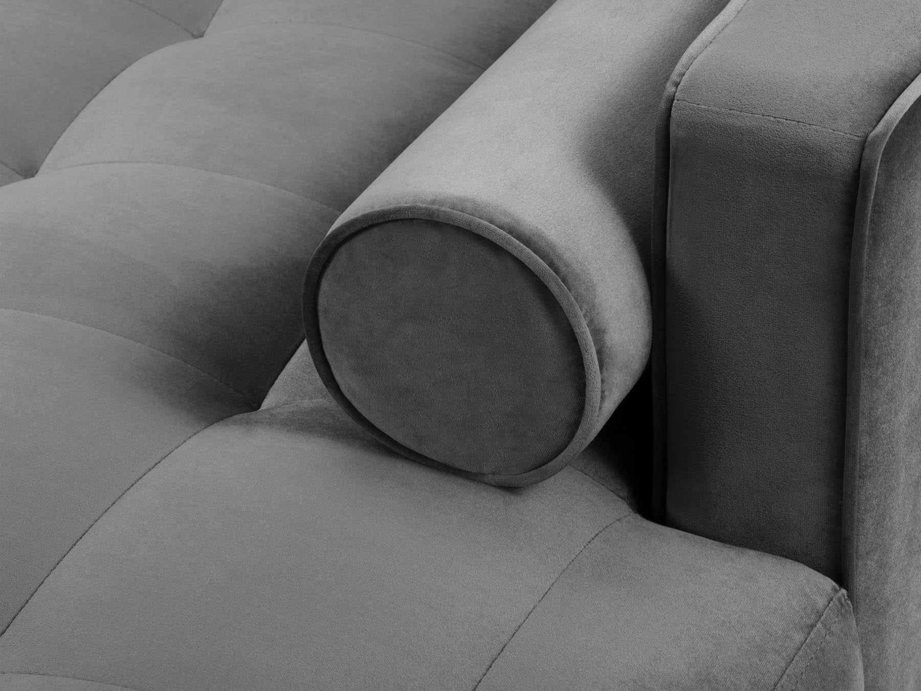 Modernes 4-Sitzer Ecksofa Aspen in stilvollem Grau, perfekt für entspannte Abende und stilvolle Einrichtungsideen von Cosmopolitan Design.