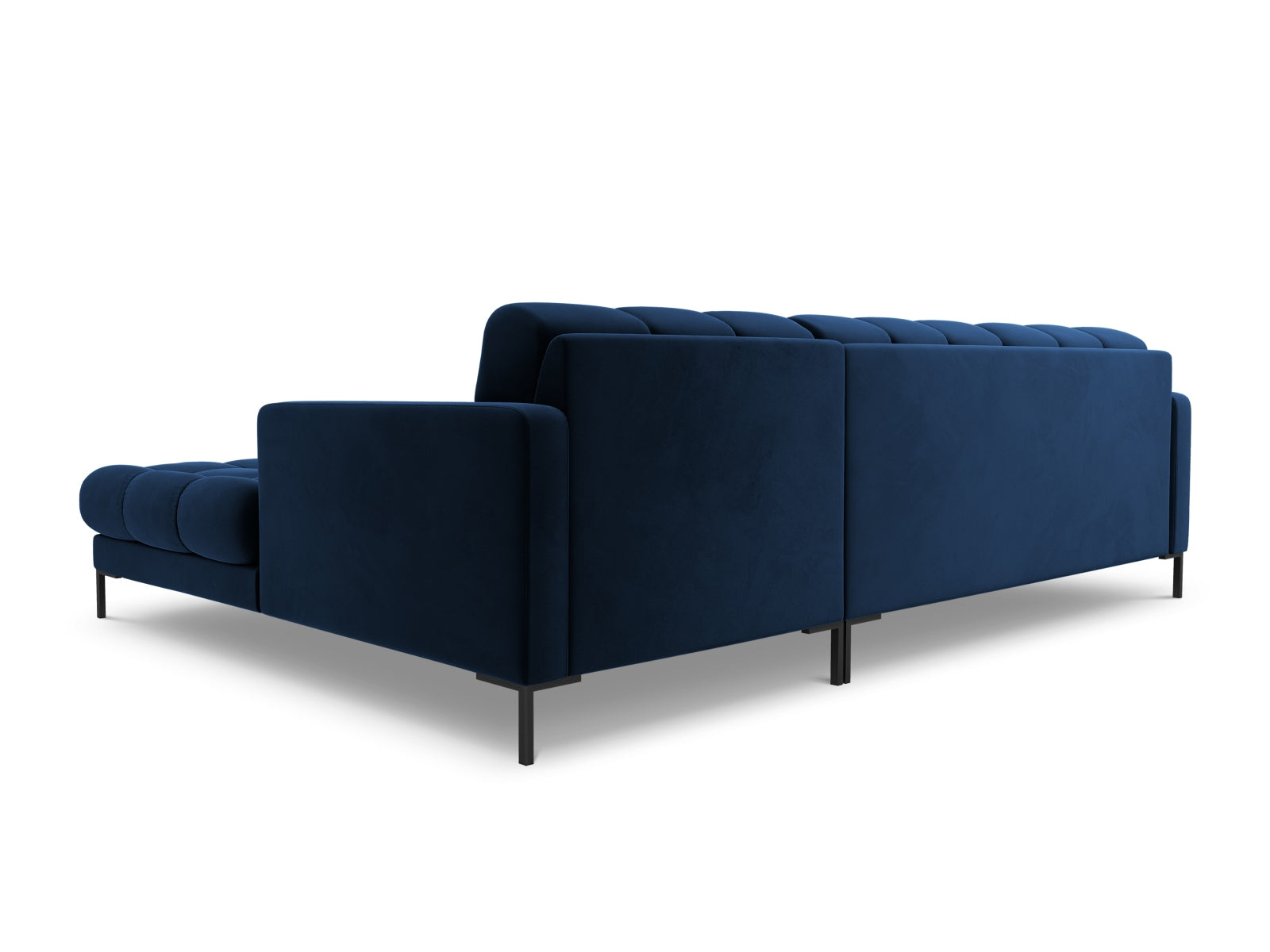 Elegantes 5-Sitzer Ecksofa rechts Bali in Royal Blue-Bluvel, ideal für stilvolle Wohnräume und entspannte Abende, von Cosmopolitan Design.
