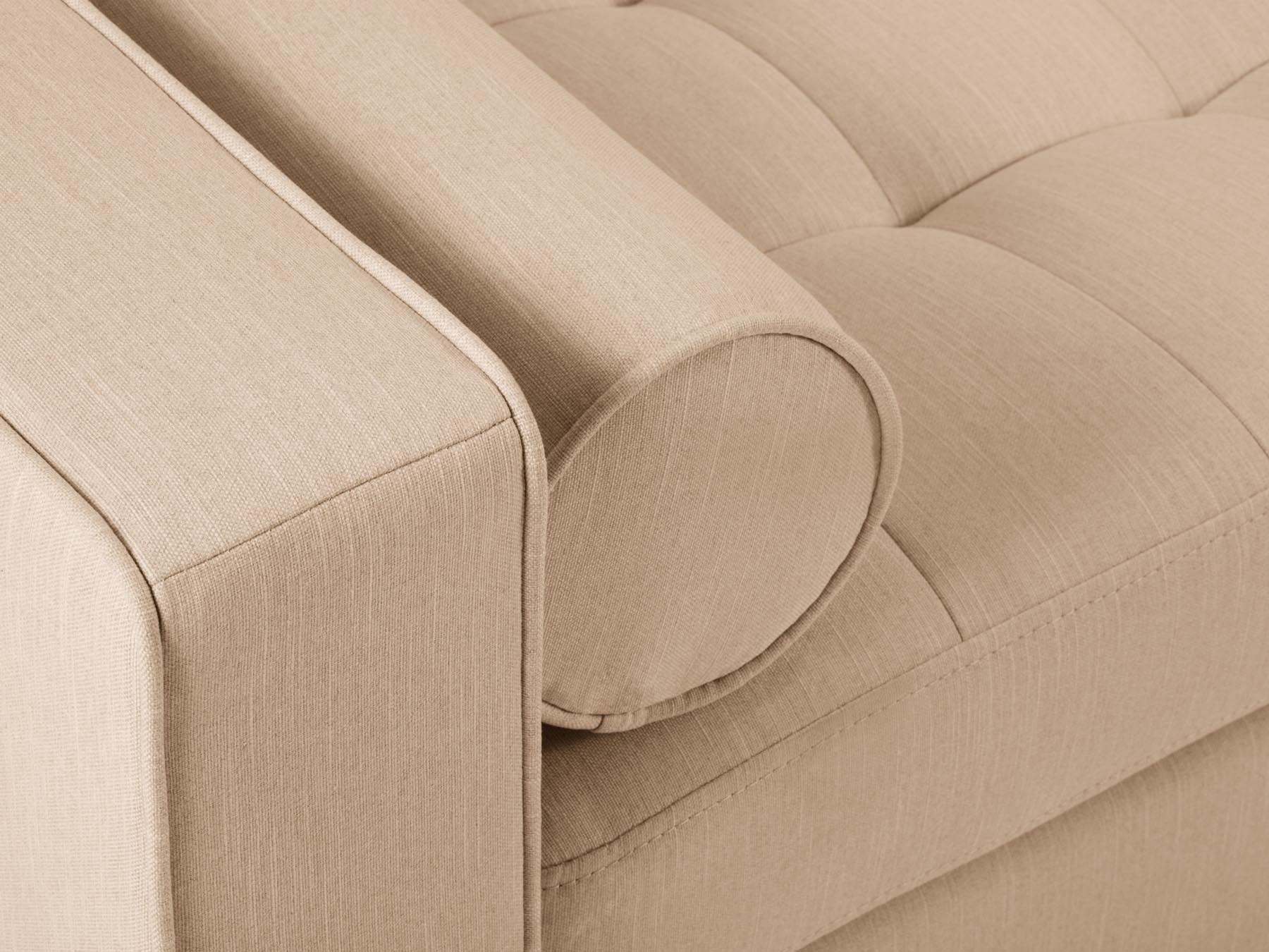 Modernes 4-Sitzer Ecksofa rechts Aspen in sanften Beigetönen, perfekt für gemütliche Wohnzimmer und zeitgemäße Inneneinrichtung.