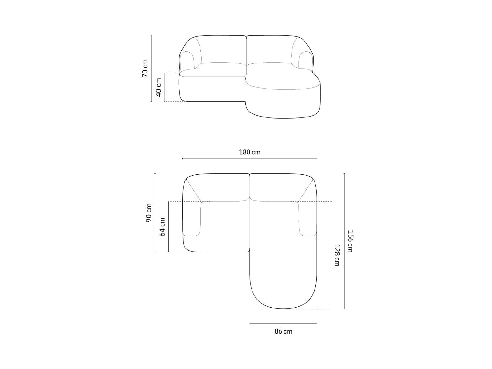 Modernes 3-Sitzer Ecksofa Campi in edlem Dunkelgrau, perfekt für gemütliche Wohnzimmer und stilvolle Einrichtung von Cosmopolitan Design.