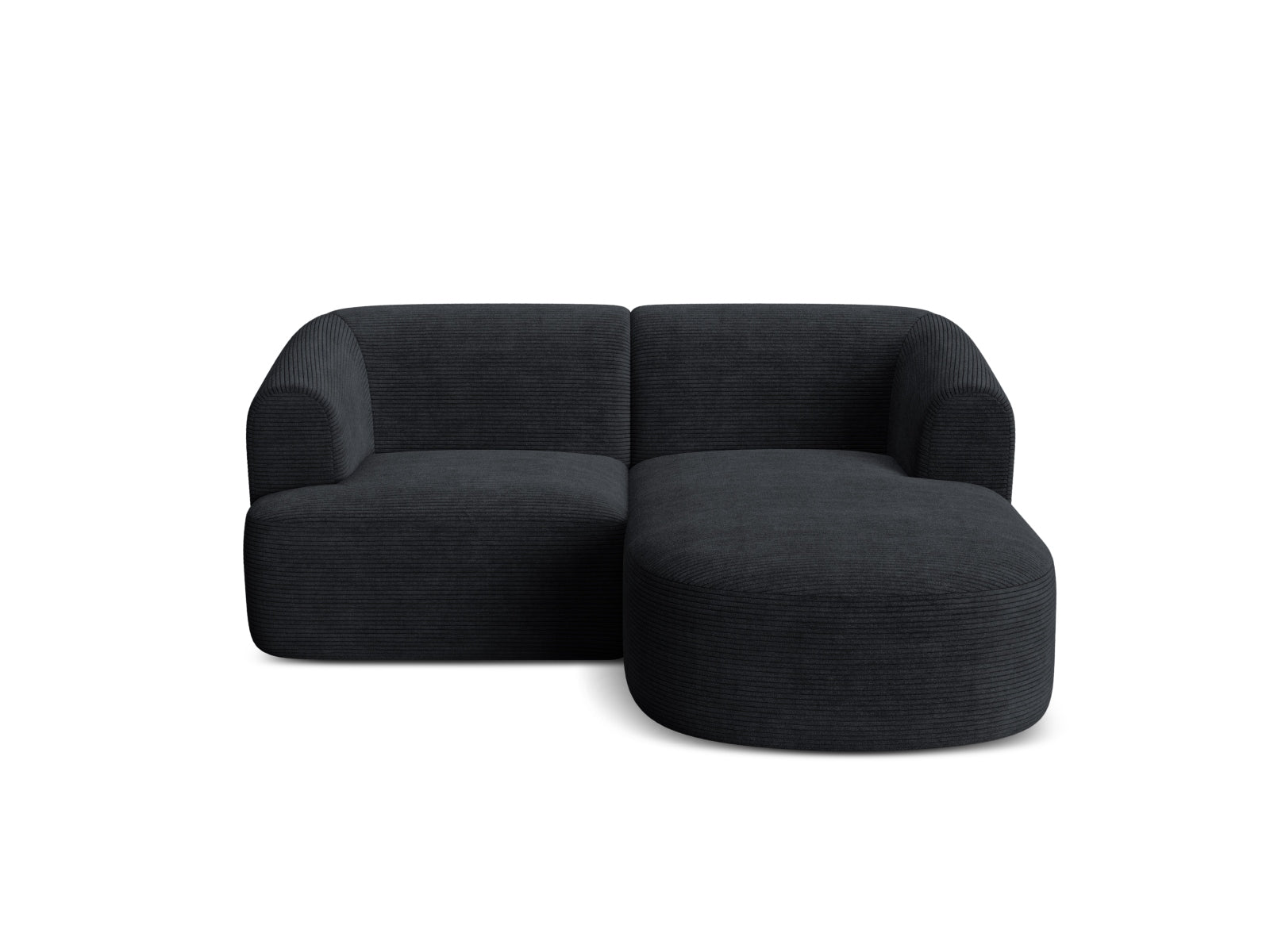 Elegantes 3-Sitzer Ecksofa Campi in Schwarz, ideal für moderne Wohnräume und entspannende Momente mit Freunden und Familie.