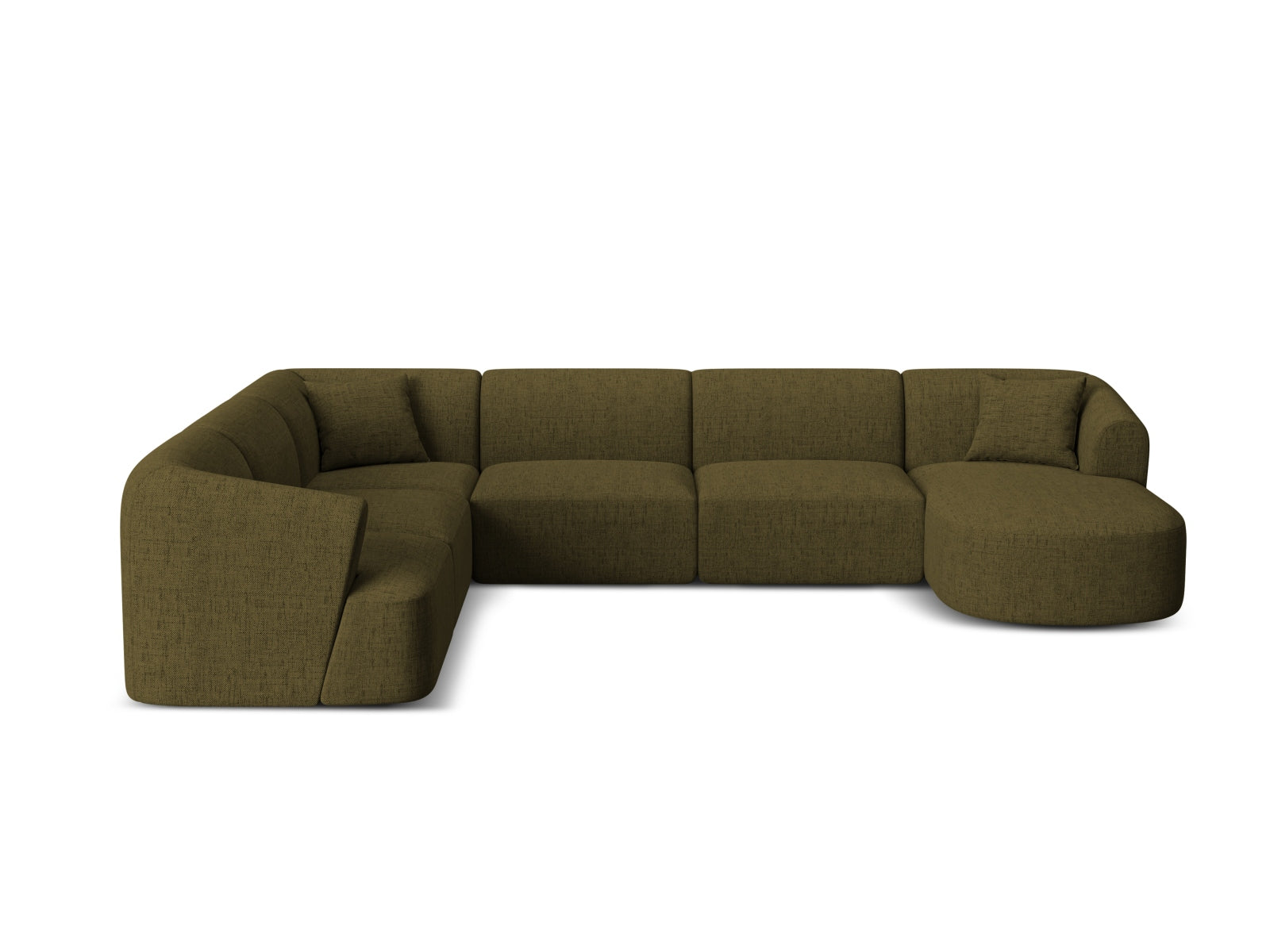 7-Sitzer Modular Ecksofa Panoramic links Campi in Green-Moly präsentiert im Onlineshop von KAQTU Design AG. Ecksofa links ist von Cosmopolitan Design