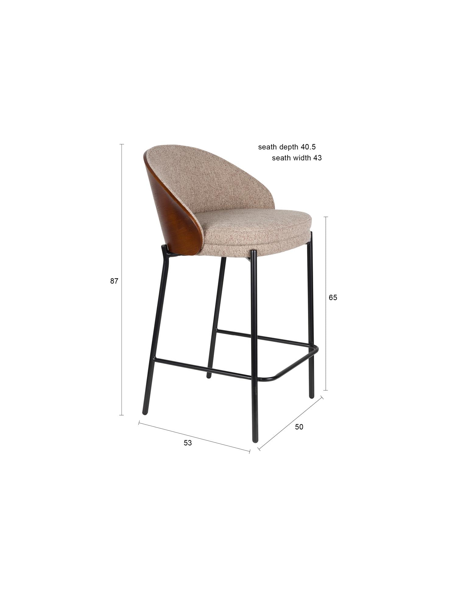 Erleben Sie den Barstuhl Rodin Beige von Dutchbone – ein elegantes Design, das Komfort und Stil in Ihre Bar oder Küche bringt.