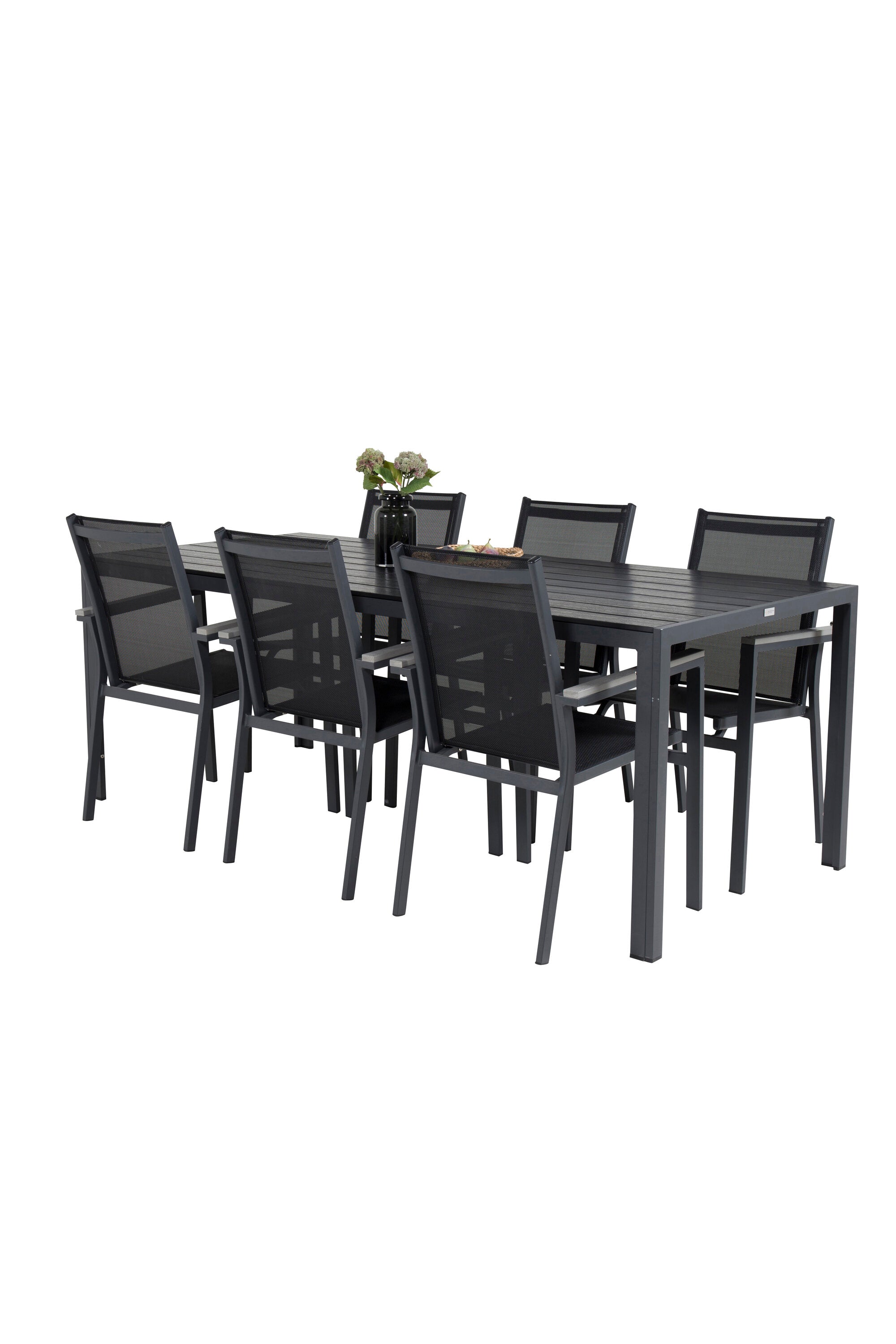 Elegantes Gartentischset mit Break Tisch und stapelbaren Parma Stühlen von Venture Home, ideal für entspannte Stunden im Freien.