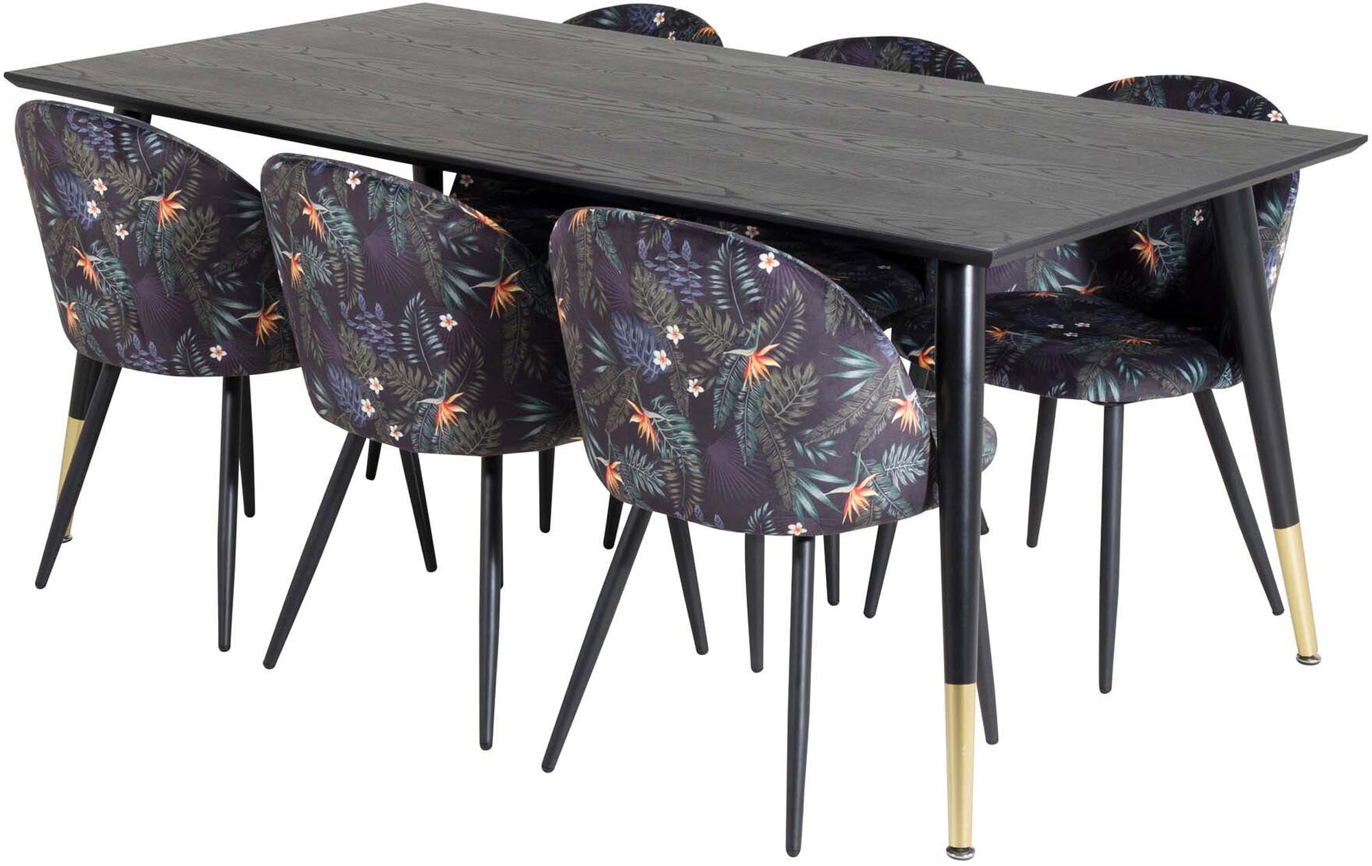 Luxuriöses Dipp Esszimmerset 180cm für 6, samtig von Venture Home.
