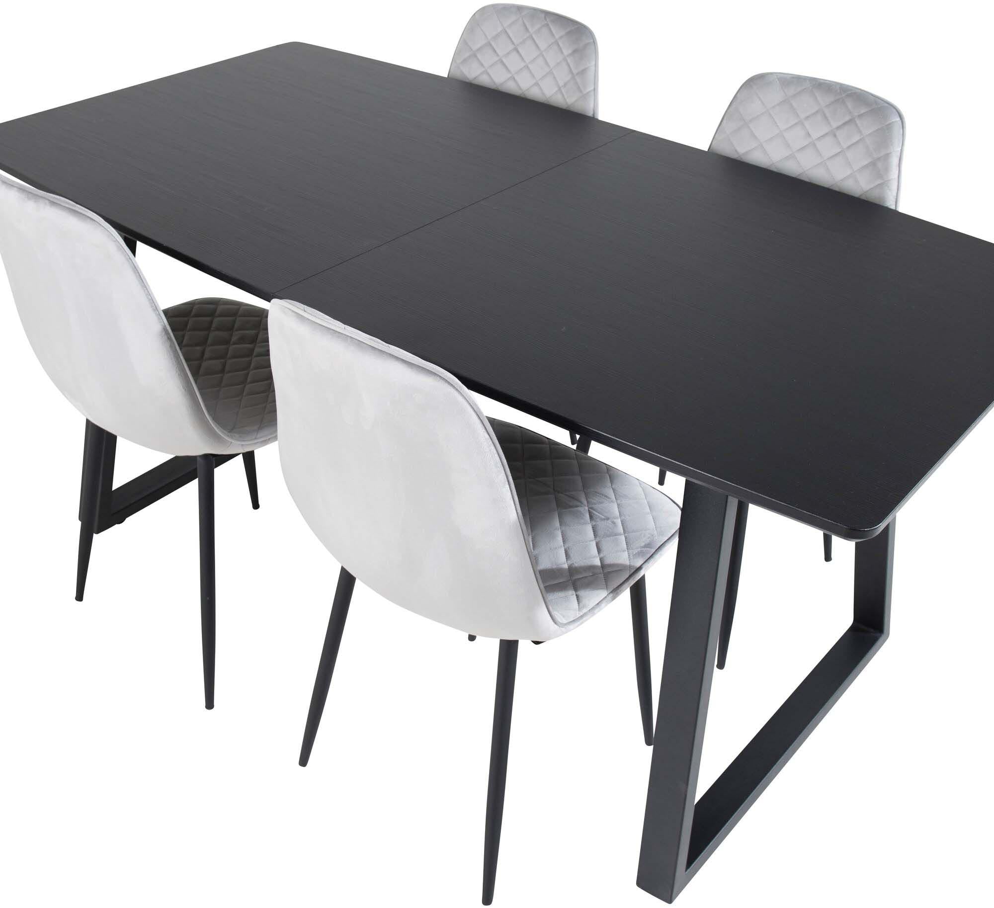 Elegantes Inca Esszimmerset in Polarweiß, ausziehbar auf 160 cm, ideal für Familienessen und gesellige Zusammenkünfte.