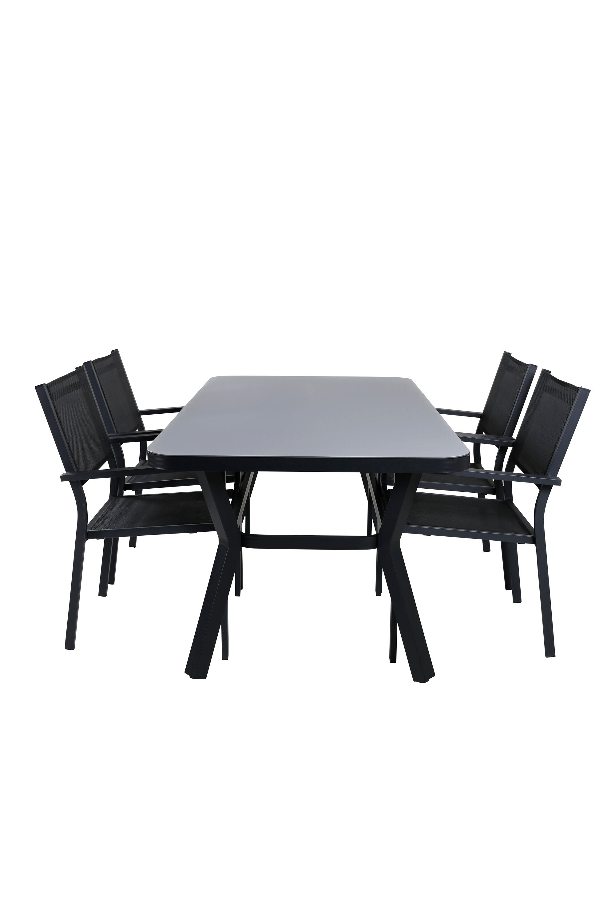 Entdecken Sie das Virya Gartentisch Set von Venture Home: modernes Design, hochwertige Materialien und optimaler Komfort für gesellige Abende.